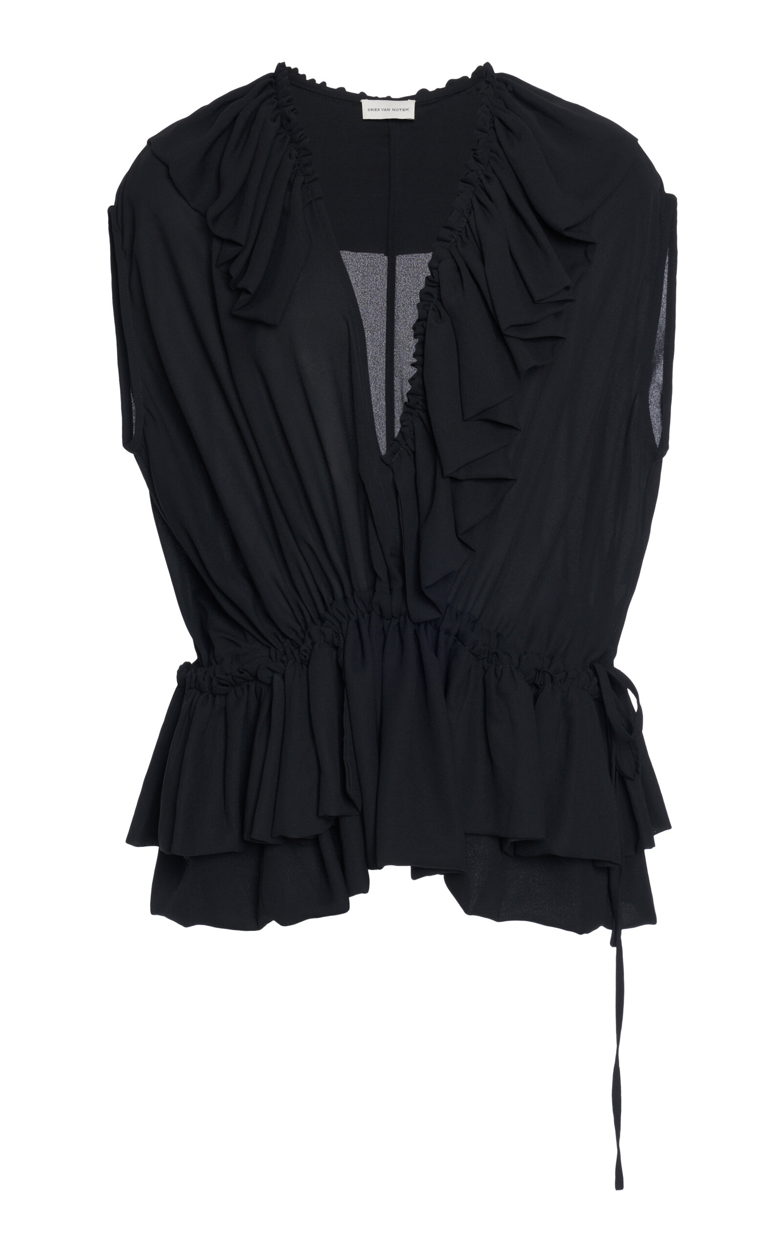 Dries Van Noten Cally Bis Ruffled Top - Black