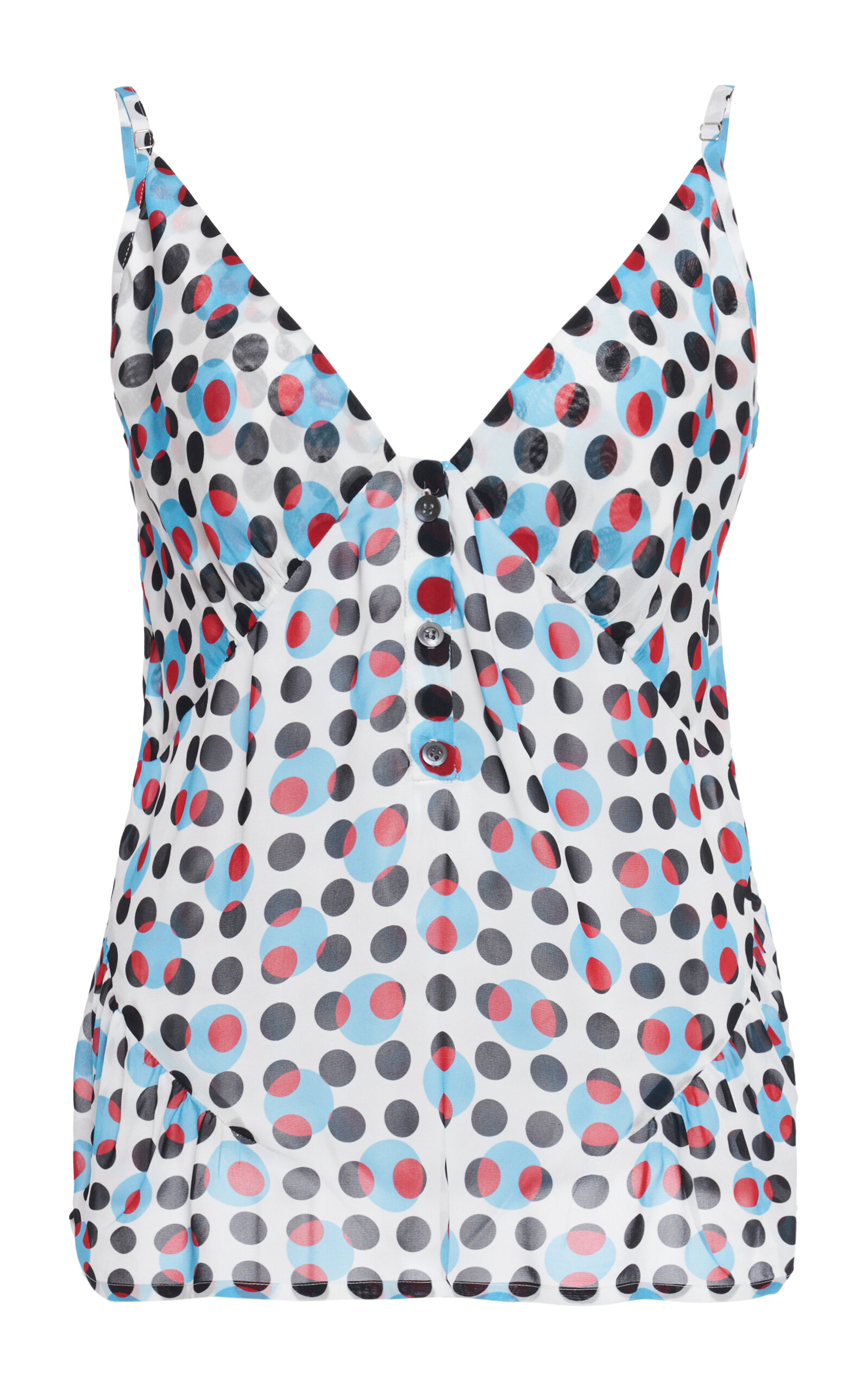 Dries Van Noten Caliya Polka-Dot Georgette Top - Multi