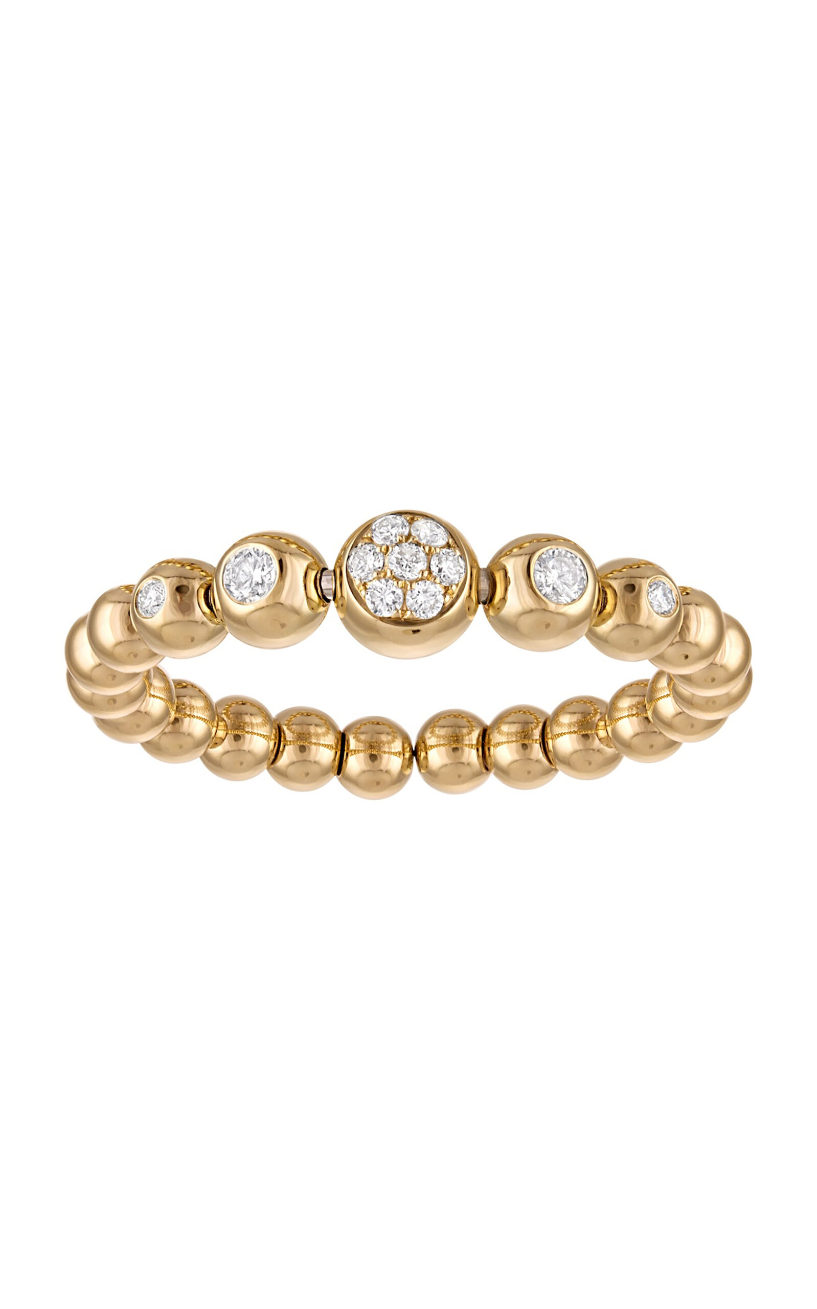 Eden Presley Beaded Bubbles 14k Yellow Gold  Diamond Ring In Gold