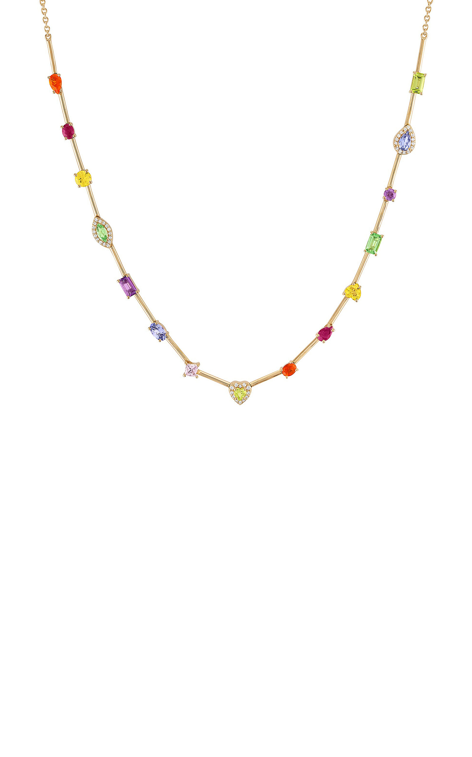 Eden Presley Rock Candy 14k Yellow Gold Multi-stone Necklace In Neutral