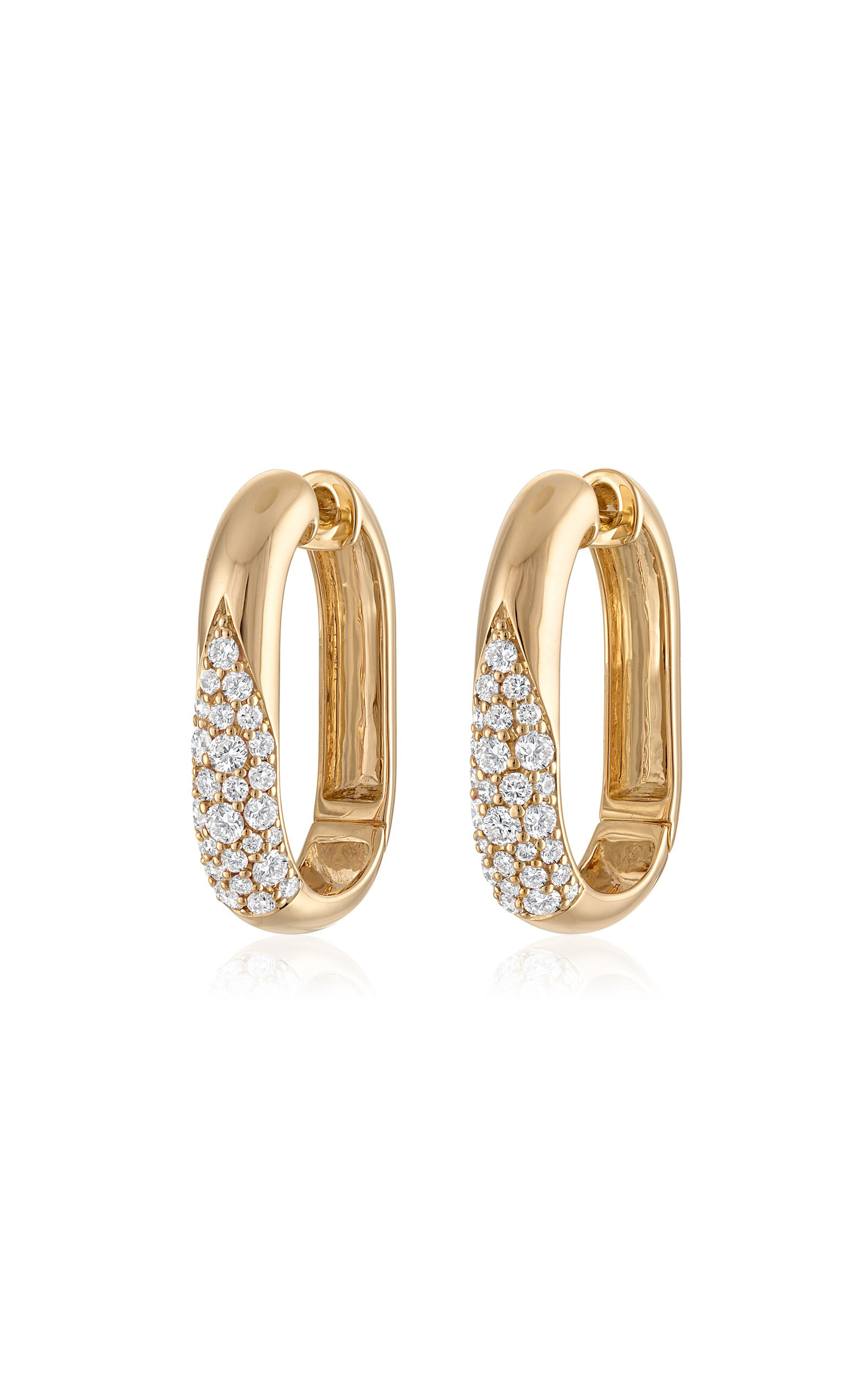 Eden Presley Glitter 14k Yellow Gold Diamond Huggie Hoop Earrings In Gold