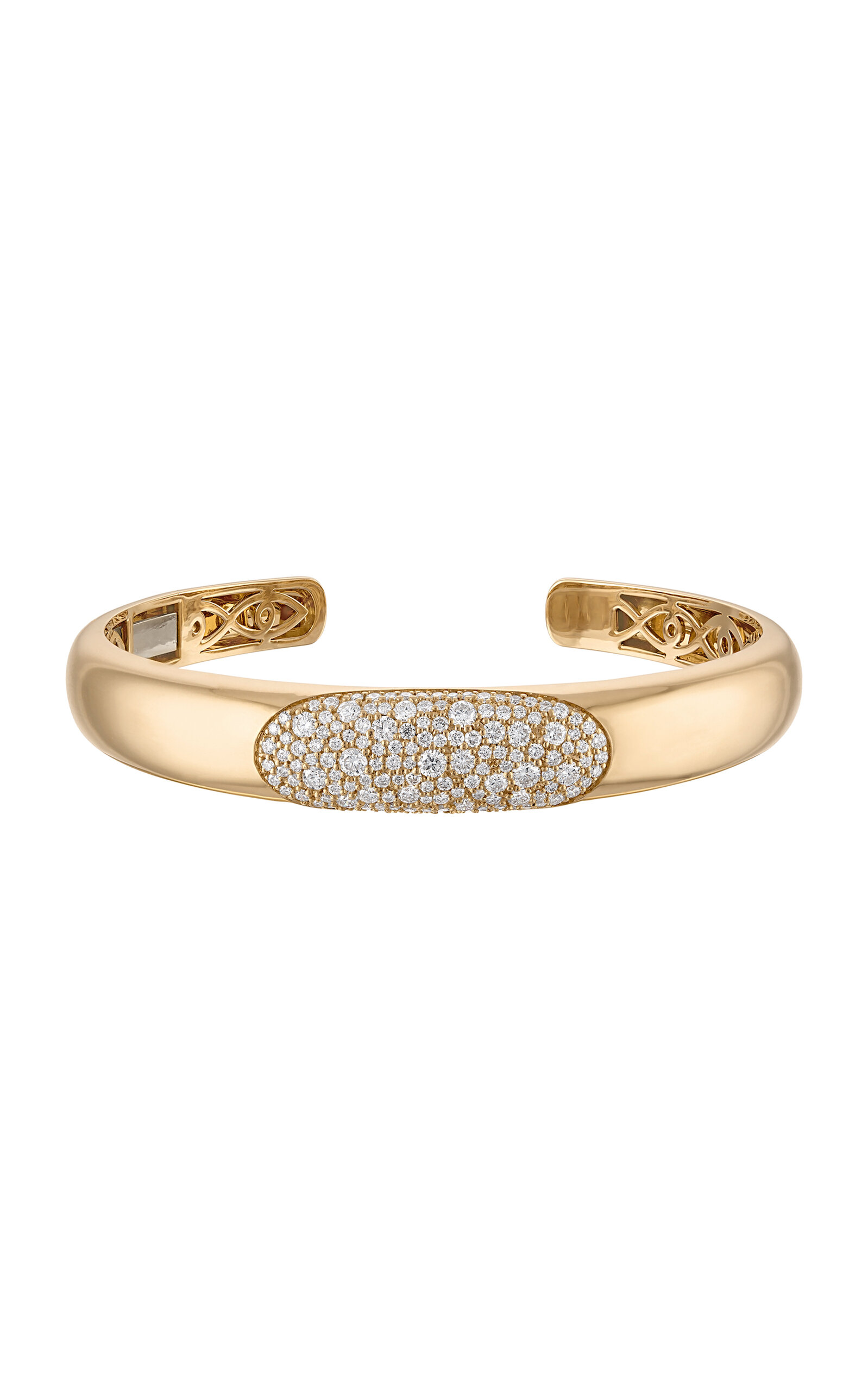 Eden Presley Glitter 14k Yellow Gold Diamond Bangle In Gold