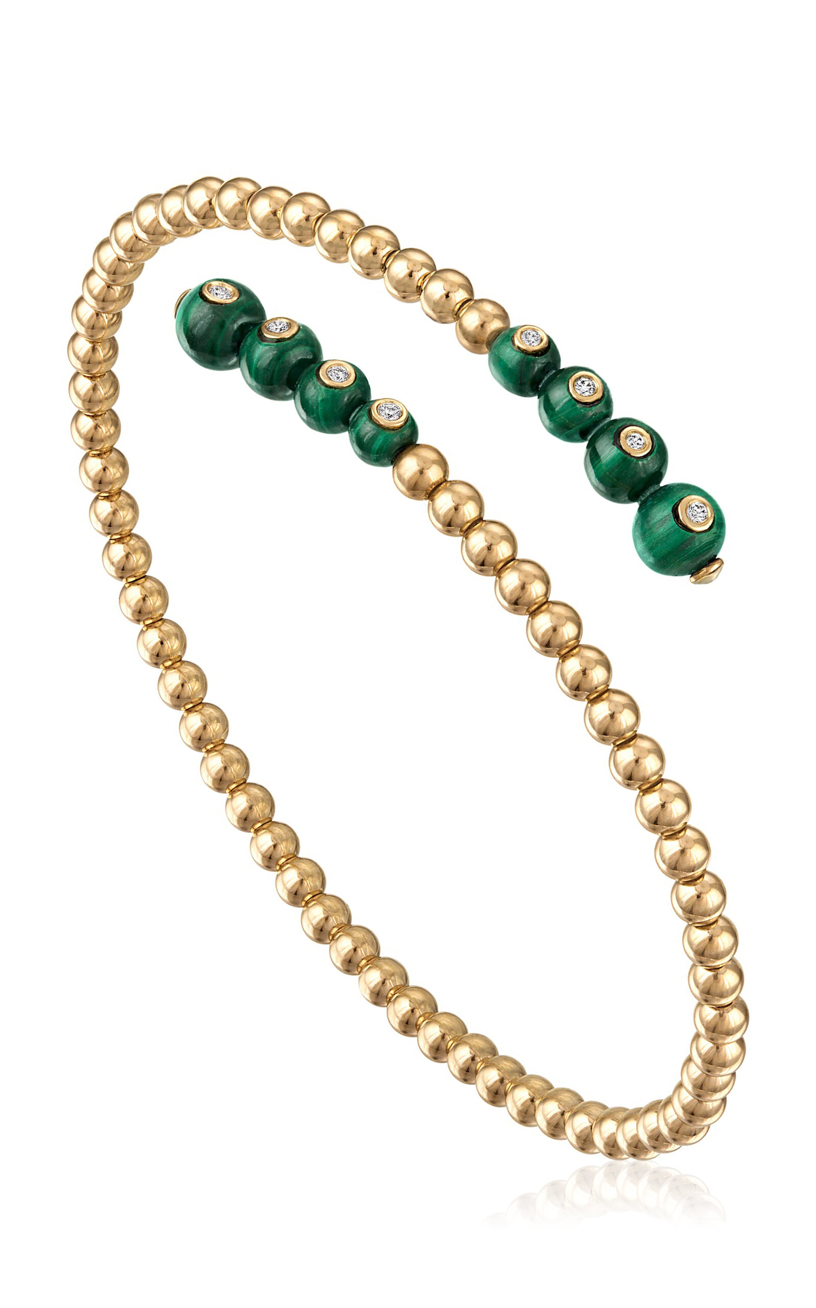 Eden Presley Bubbles Double Wrap 14k Yellow Gold  Bangle In Gold