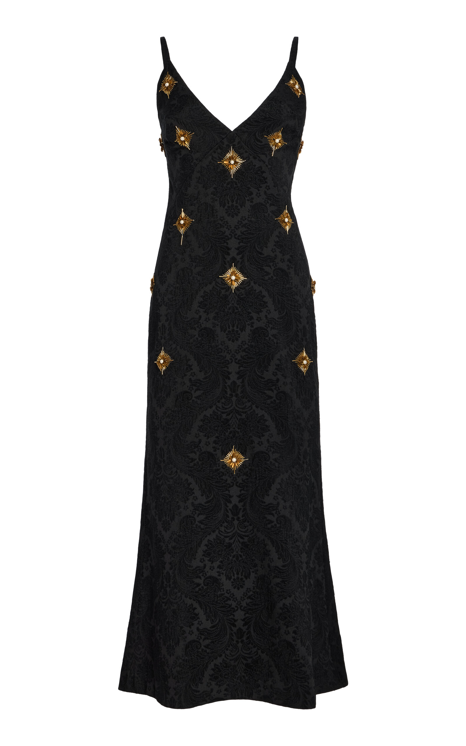 Cucculelli Shaheen Noir Sunray Medallion Jacquard Midi Dress - Print