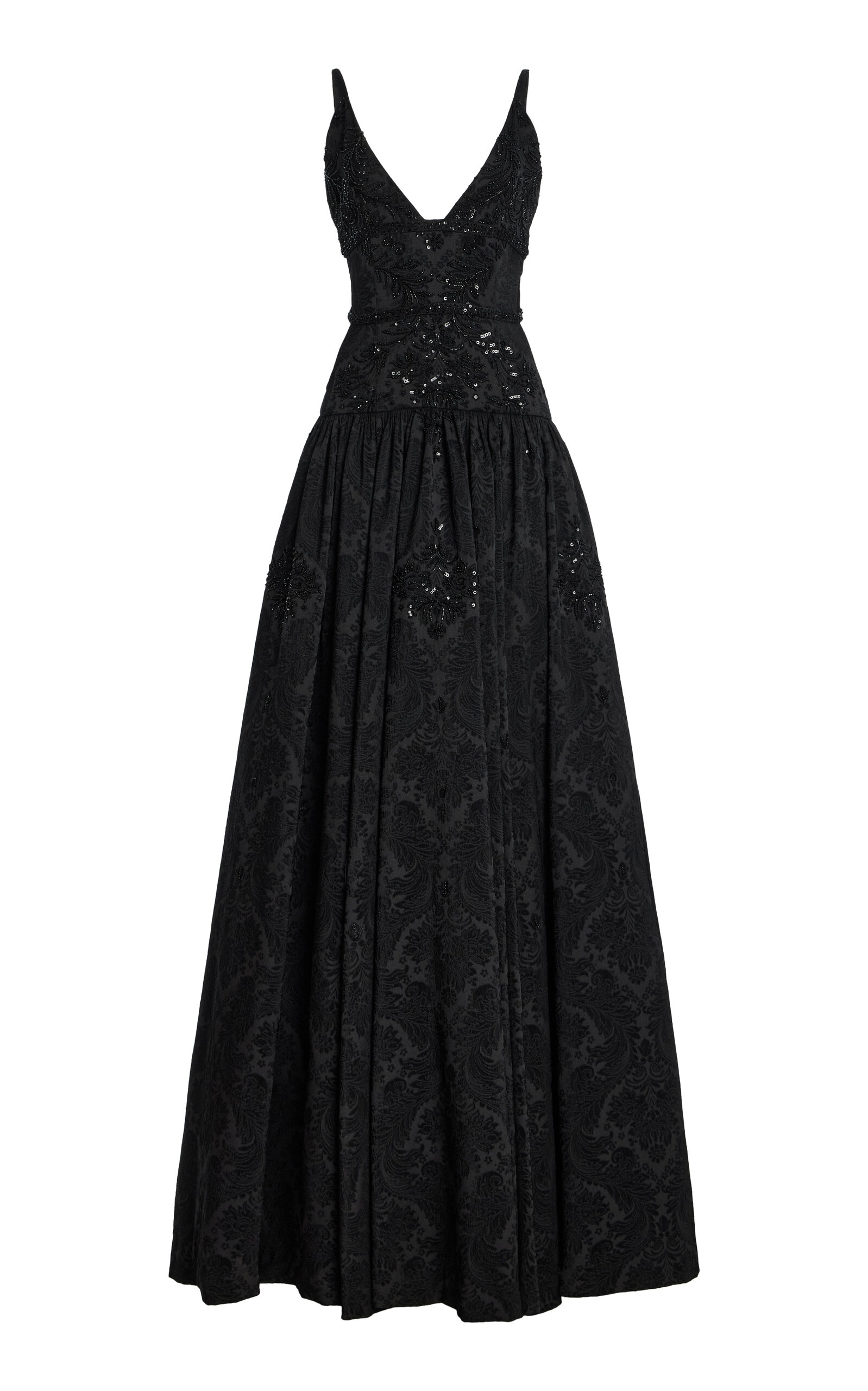 Cucculelli Shaheen Noir Jacquard Maxi Dress - Black