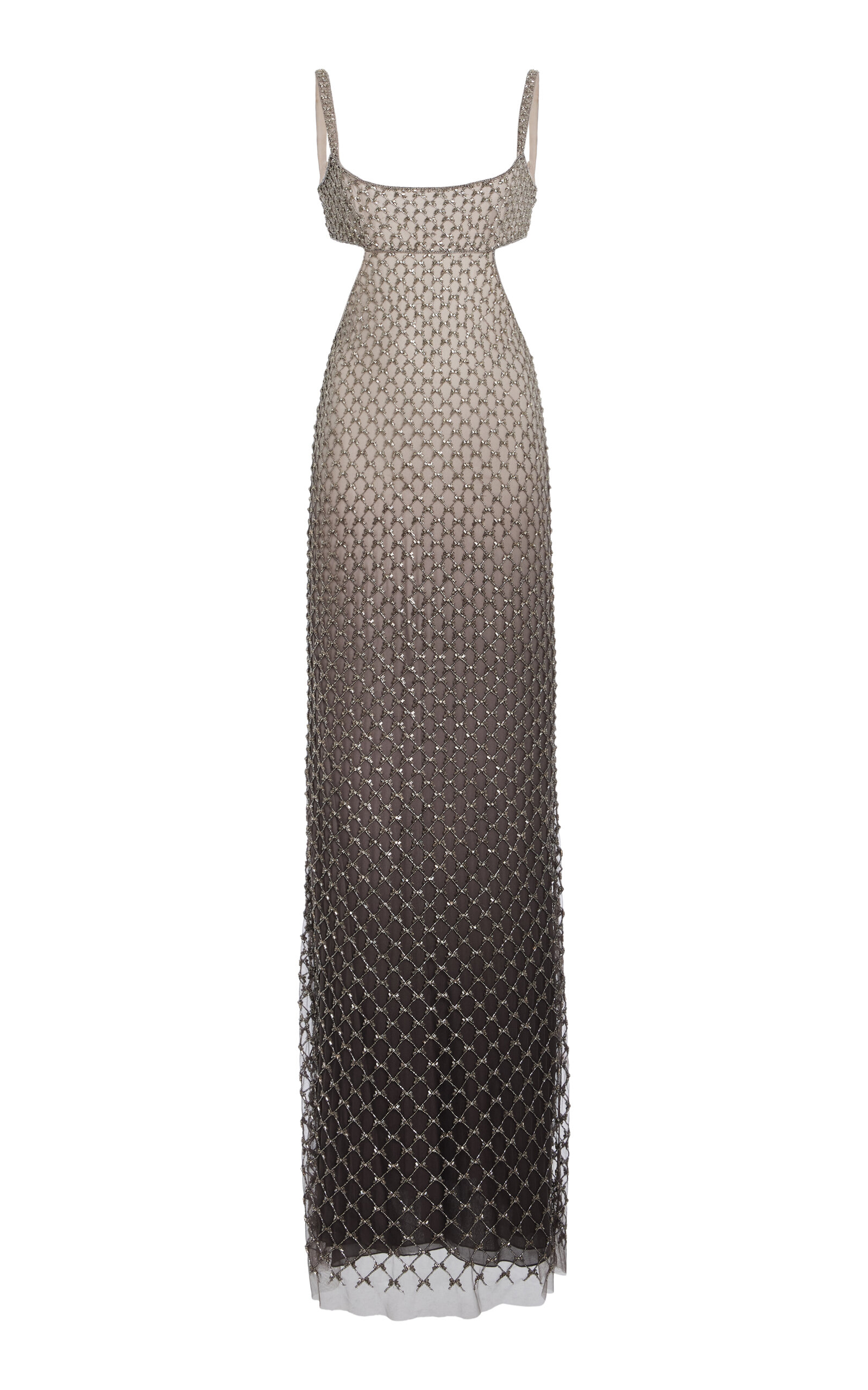 Cucculelli Shaheen Degradé Smoke Tulle Rete Dress - Grey