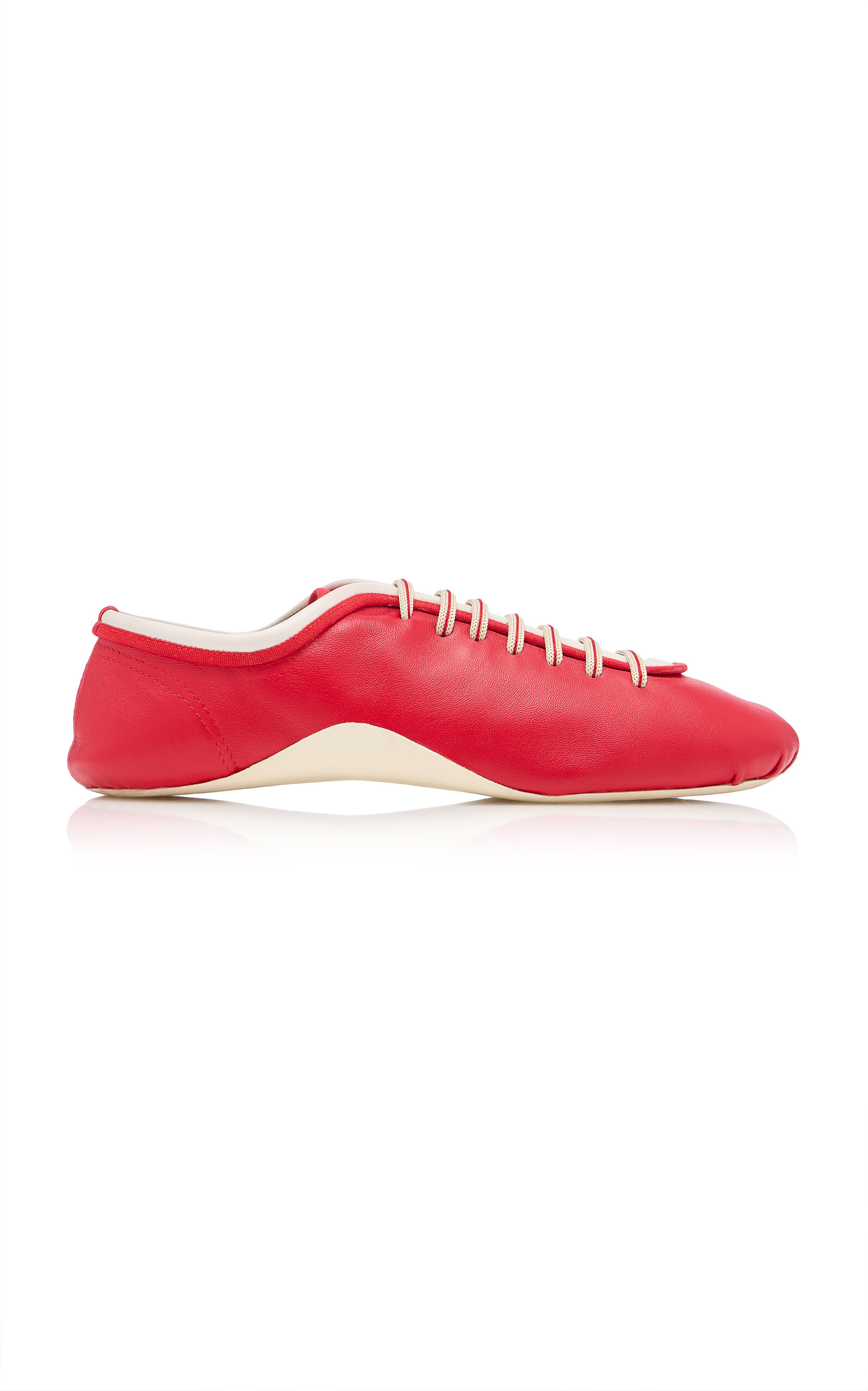 Dries Van Noten - Leather Ballerina Sneaker - Red - IT 36 - Moda Operandi