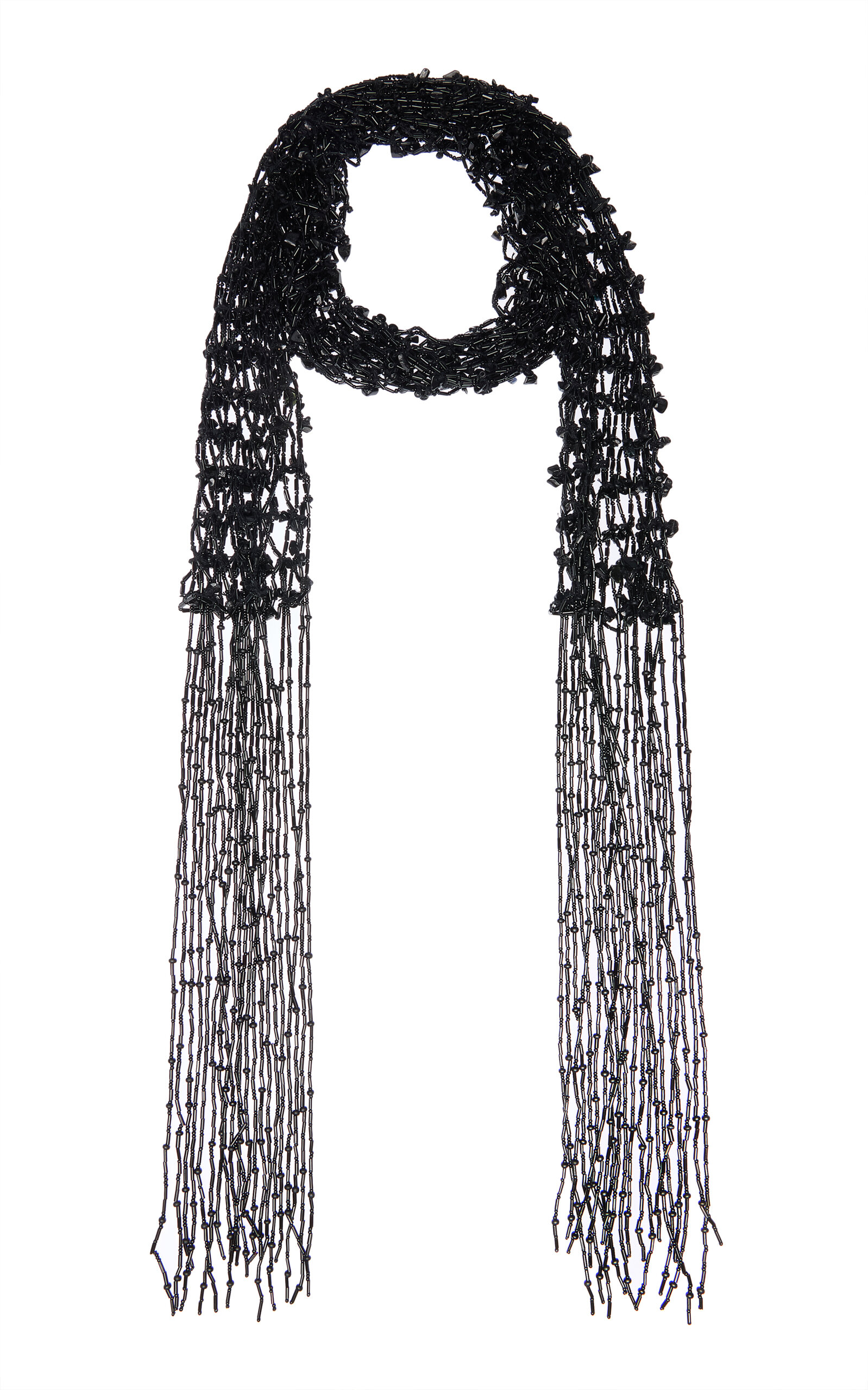 Dries Van Noten - Handmade Beaded Scarf Necklace - Black - OS - Moda Operandi - Gifts For Her