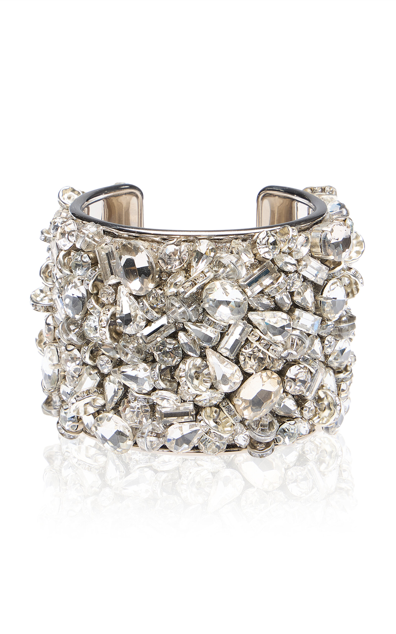 Dries Van Noten Cuff Bracelet With Leather - Silver - Only At Moda Operandi
