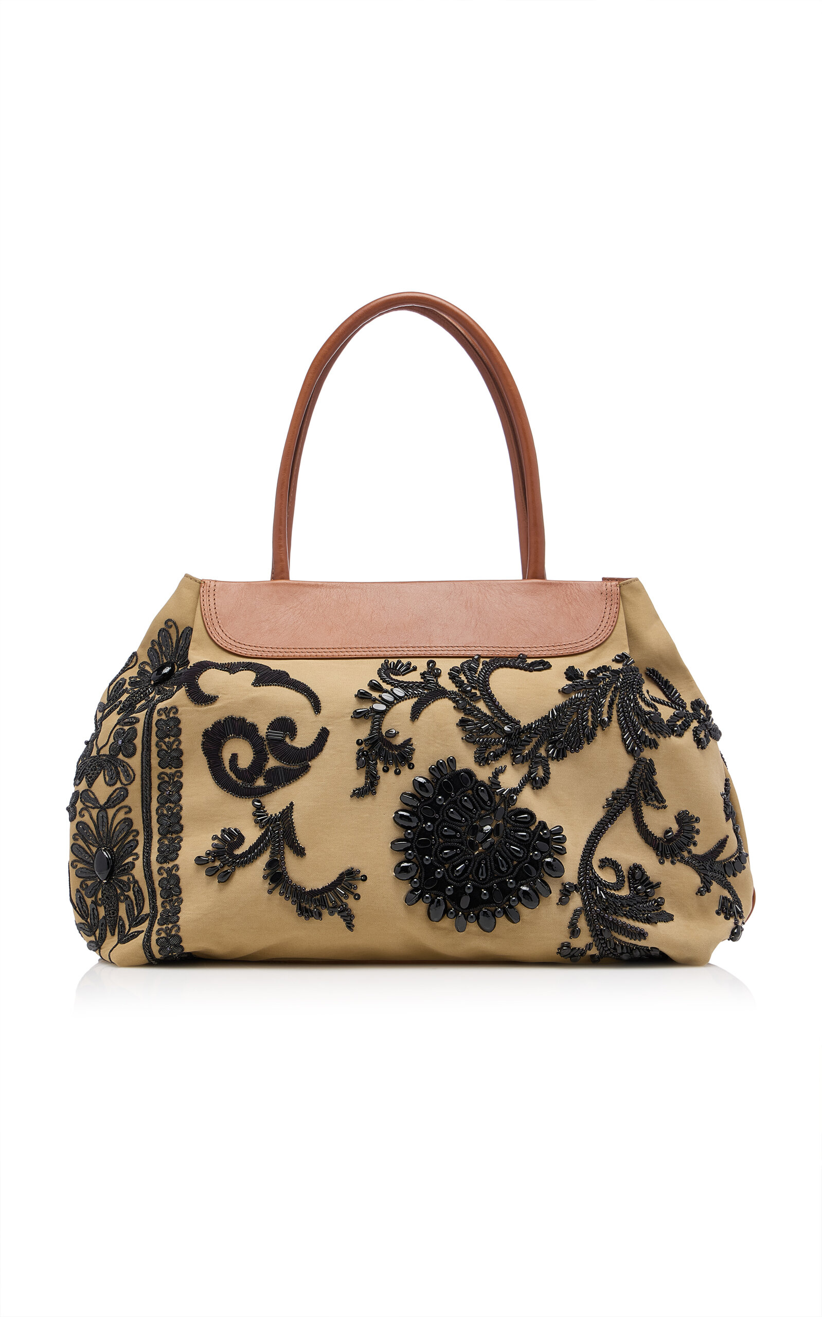 Dries Van Noten Large Embellished Cotton Canvas Tote Bag