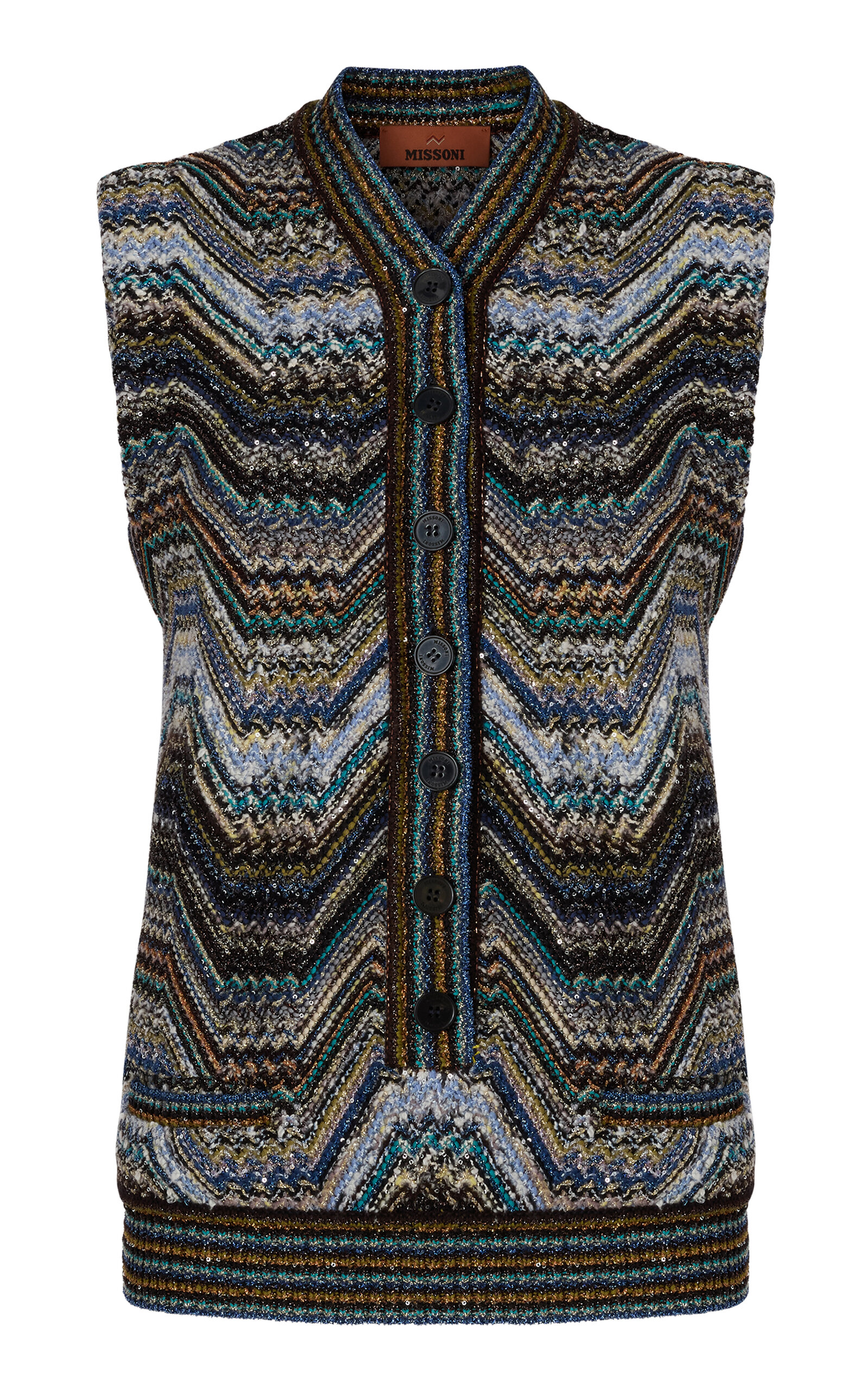 Missoni Serafino Caperdoni-knit Vest In Multi