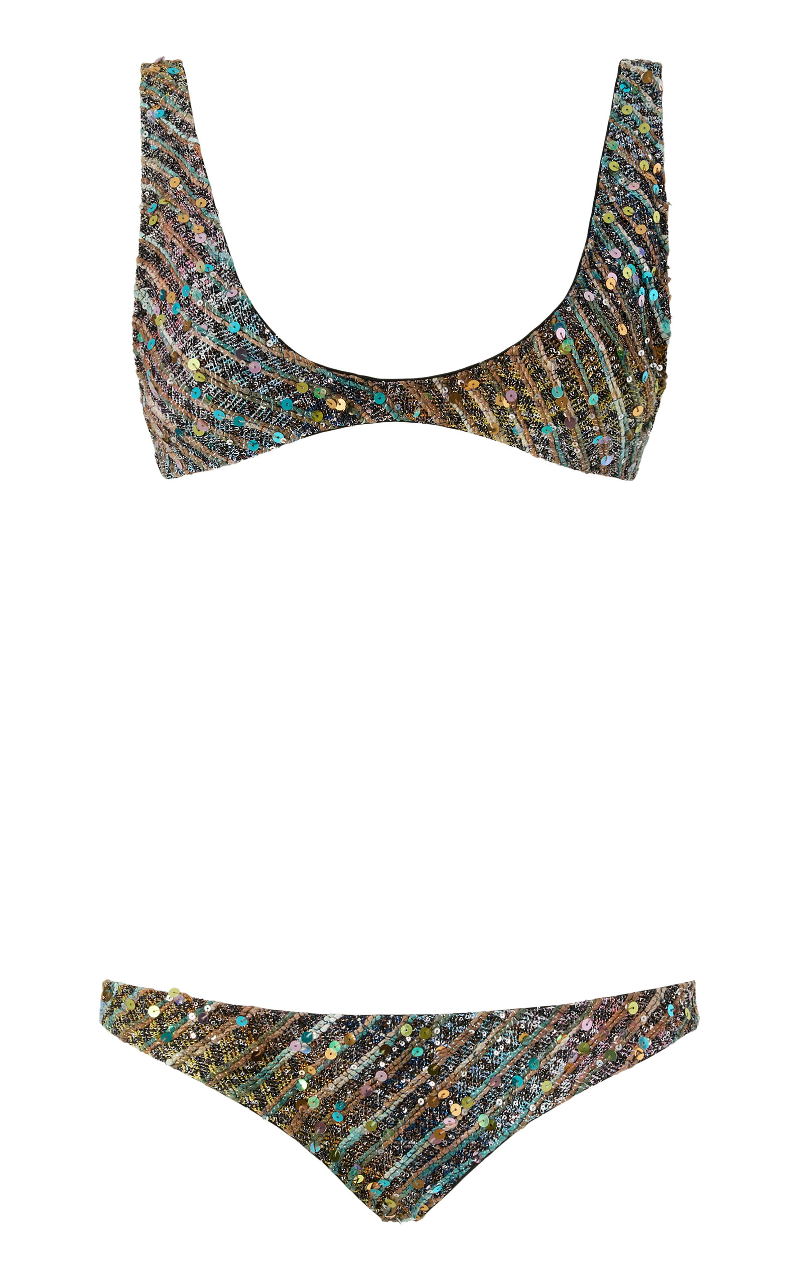 Missoni Scoop Neck Bikini Top And Low-rise Bottoms In Multi