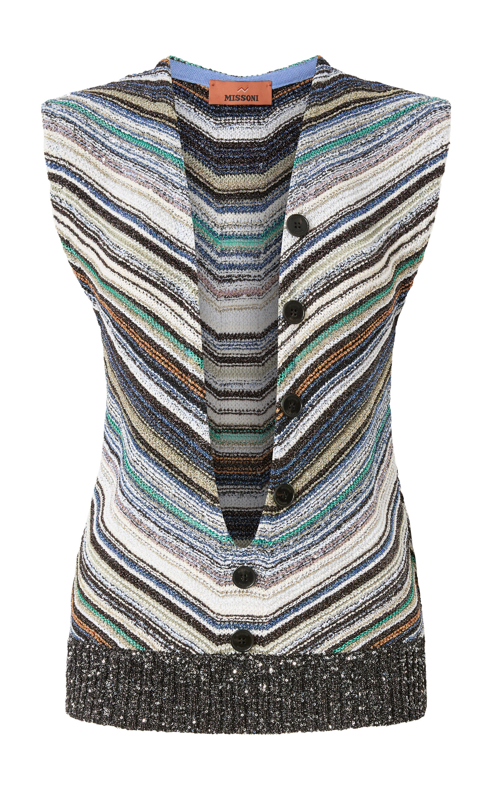 Missoni Serafino Buttoned Knit Gilet - Blue