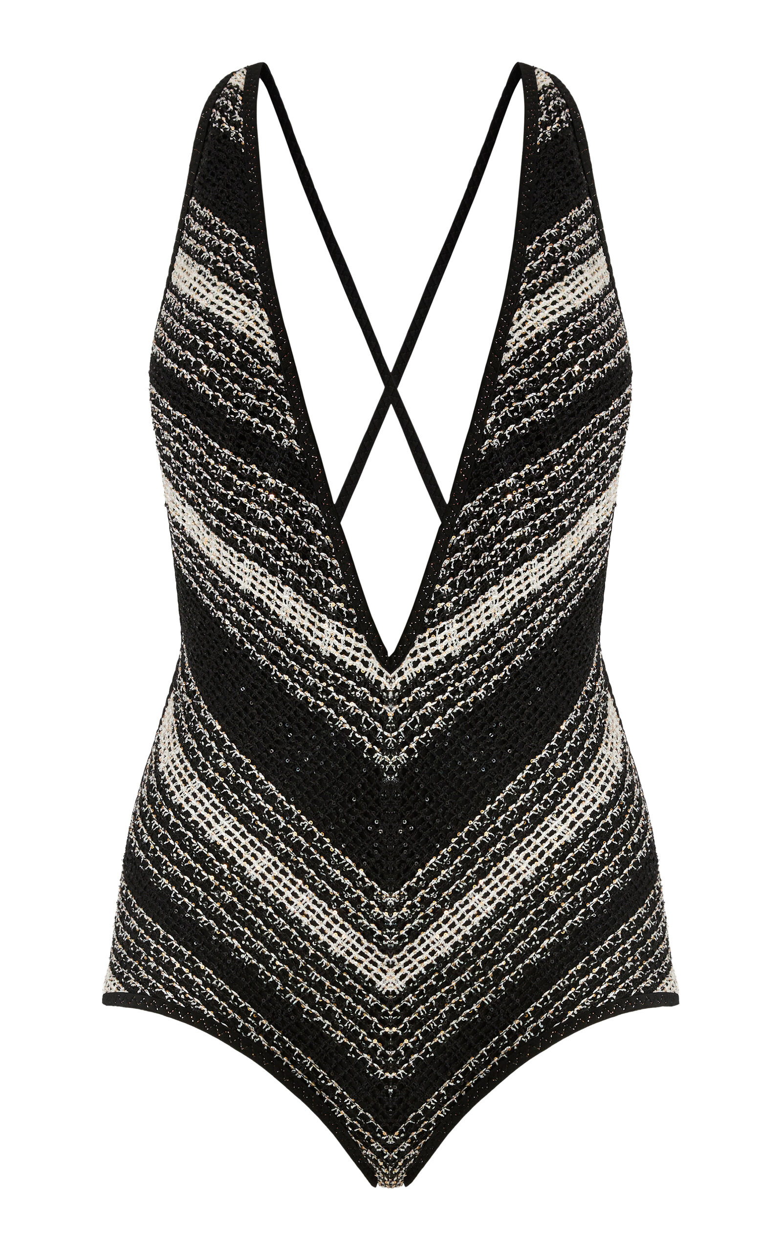 Missoni Plunging Neckline One-piece Swimsuit In Multi