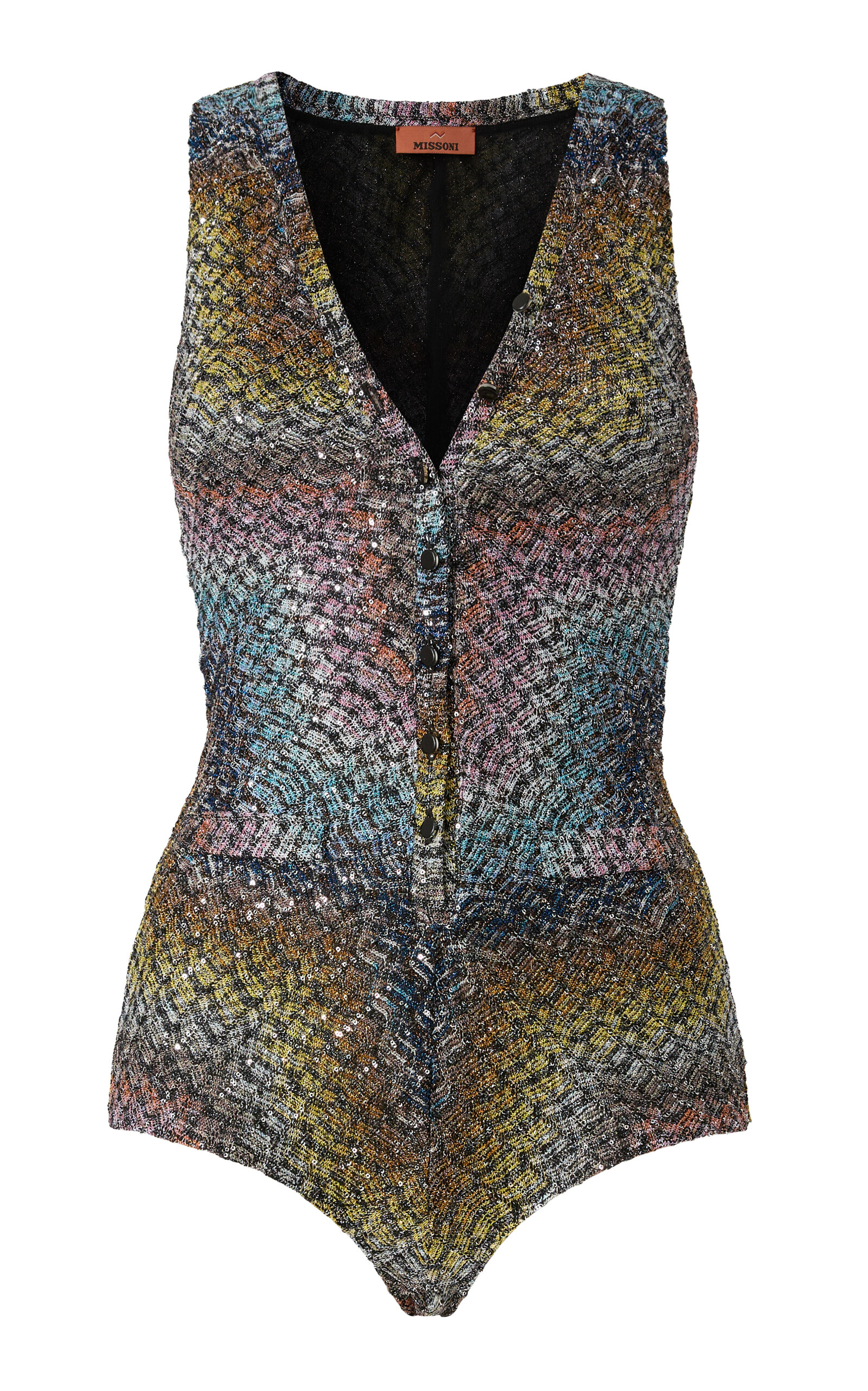 Missoni Button Front One-piece Swimsuit In Multi