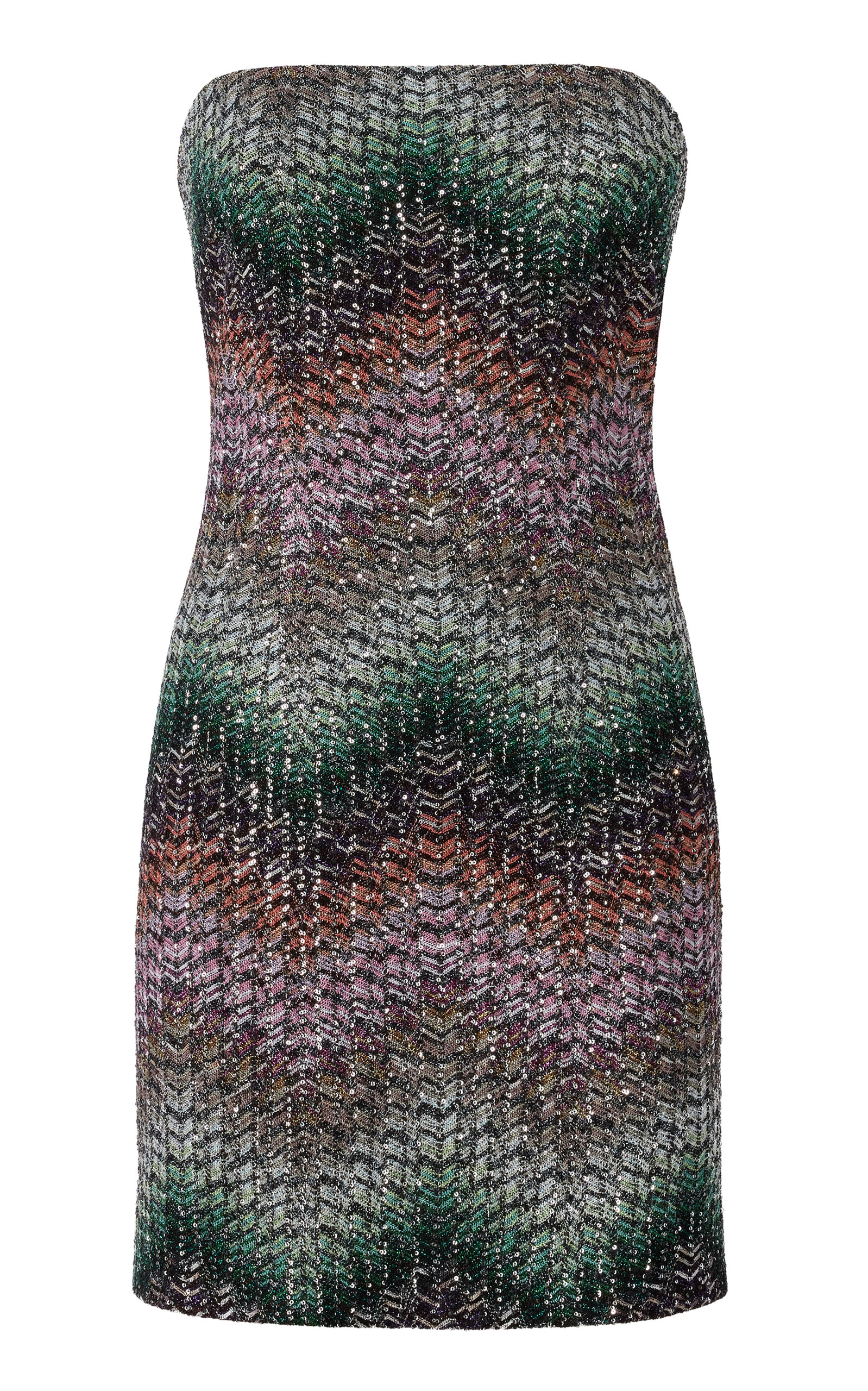 Missoni Chevron Strapless Caperdoni-Knit Mini Dress - Multi