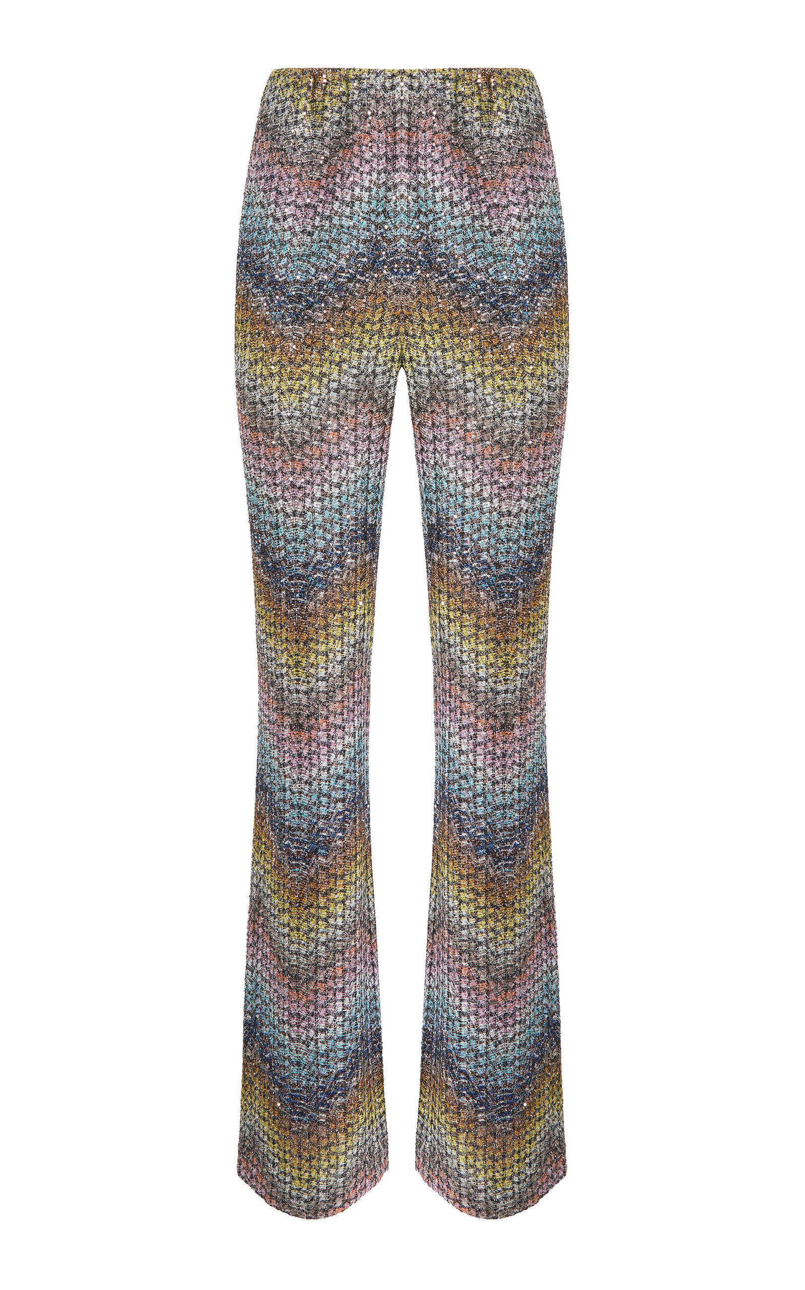 Missoni Chevron High-rise Flared Caperdoni-knit Trousers In Multi