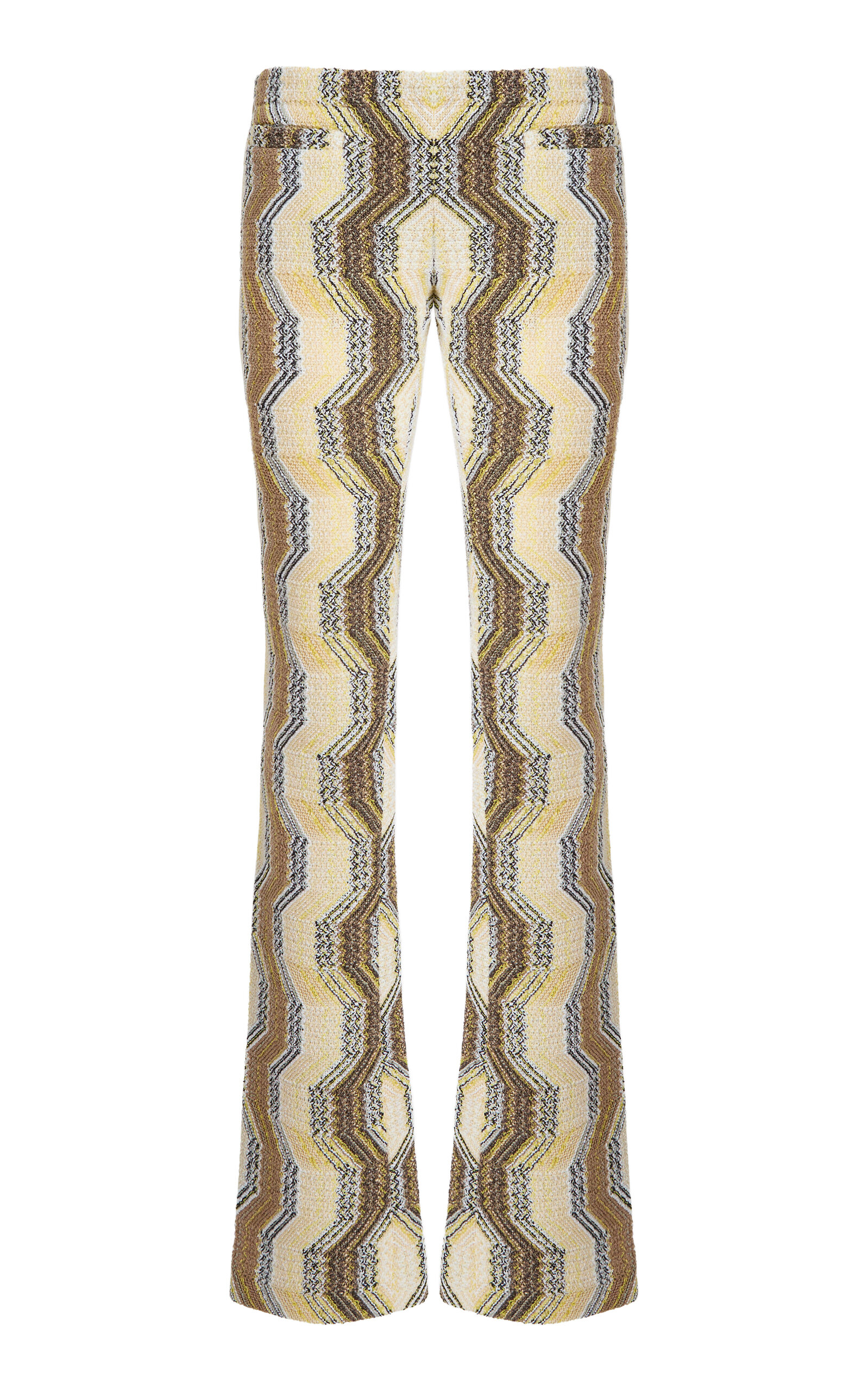 Missoni Flared Caperdoni-knit Trousers In Multi