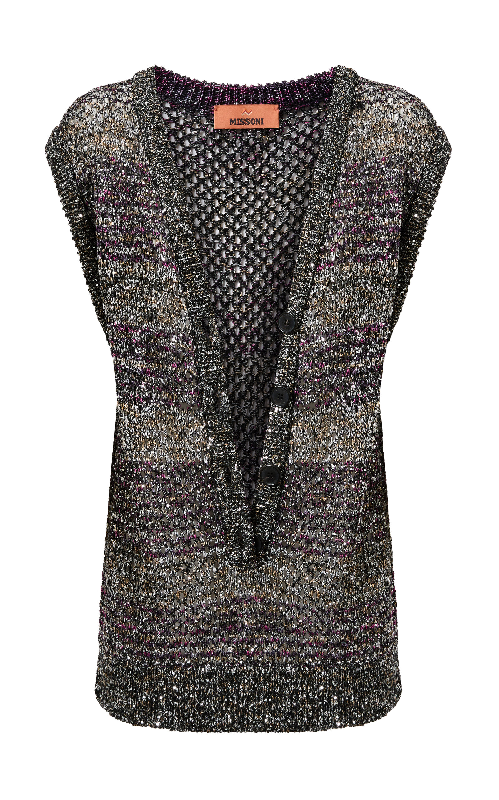 Missoni Plunging Neckline Caperdoni-knit Top In Multi
