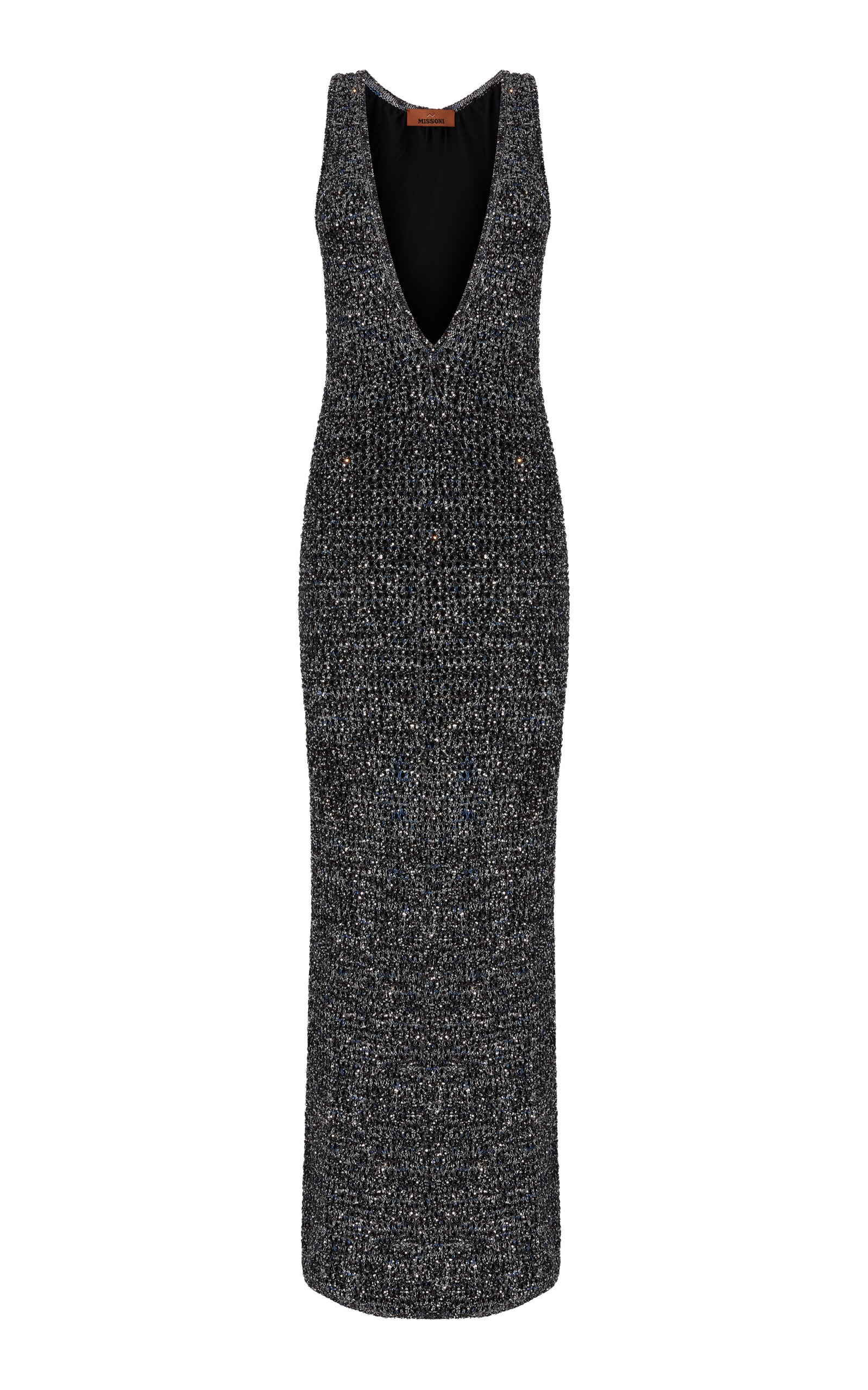Missoni Plunging Neckline Knit Maxi Drive - Multi