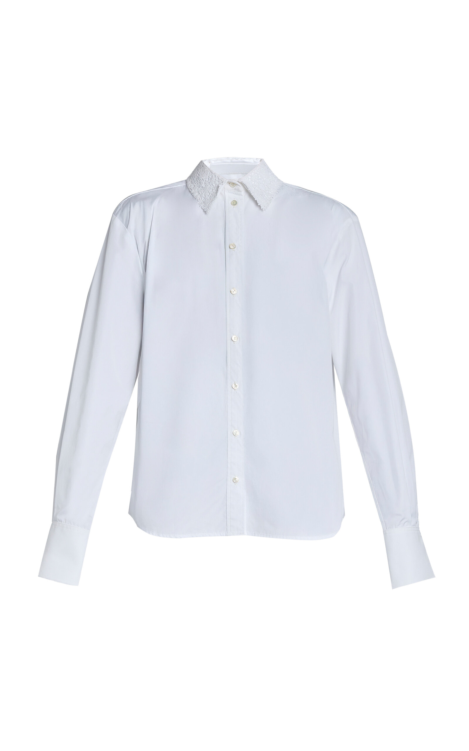 Erdem Long-Sleeve Cotton-Poplin Shirt - White