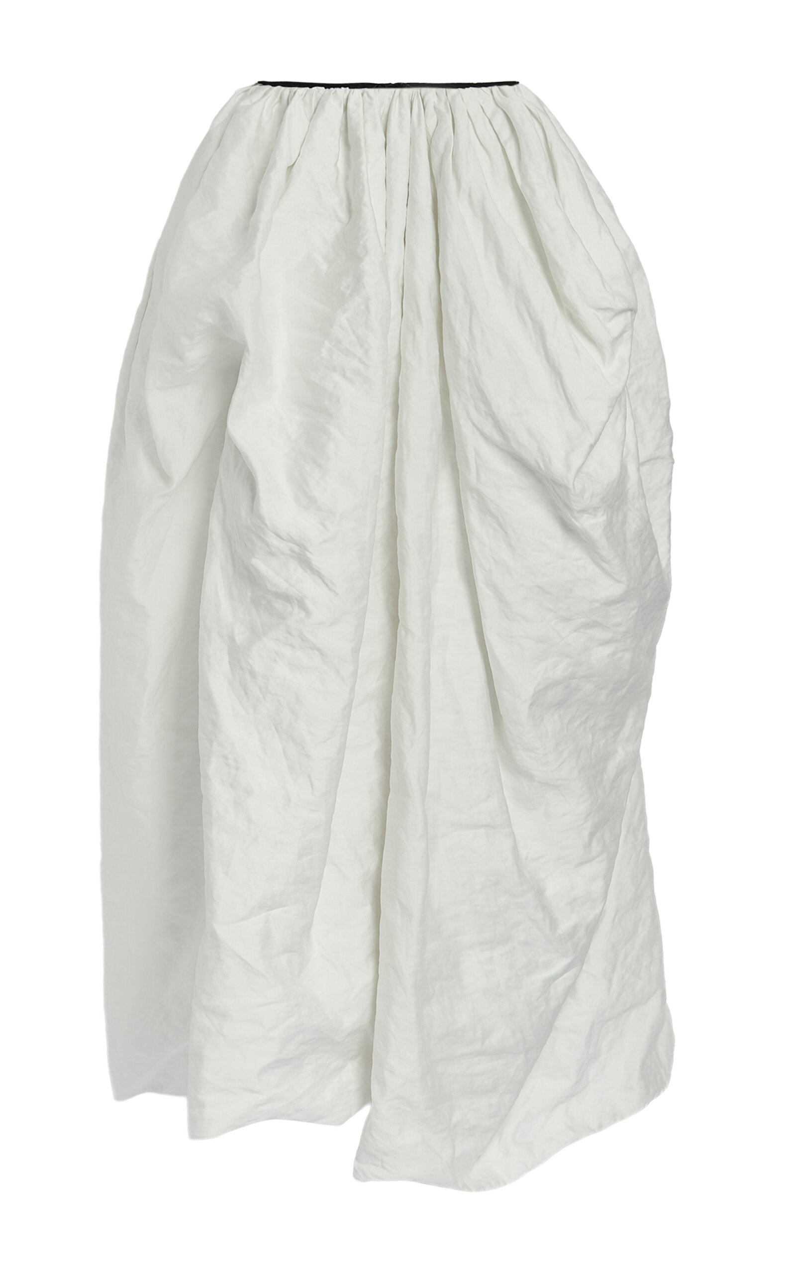 Erdem Draped Metalized-cotton Midi Skirt In White