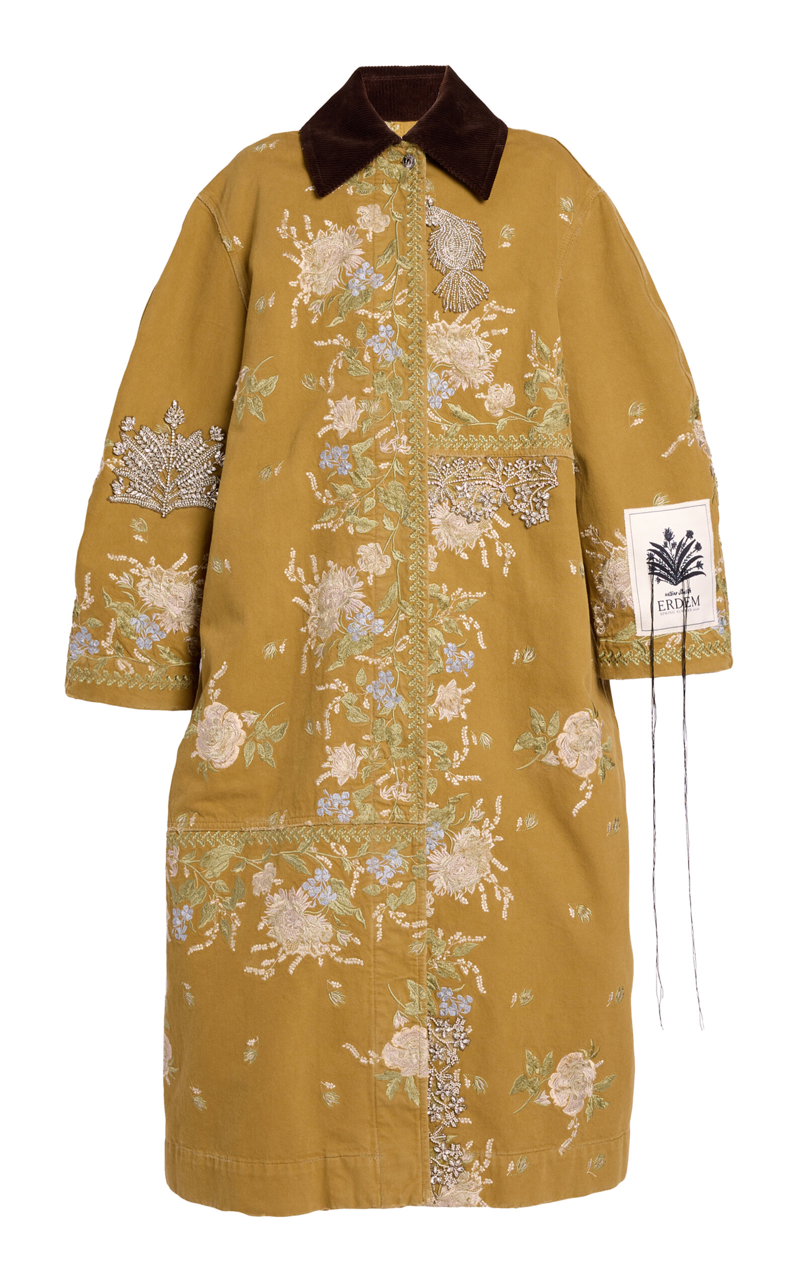 Erdem Embroidered Leather Coat