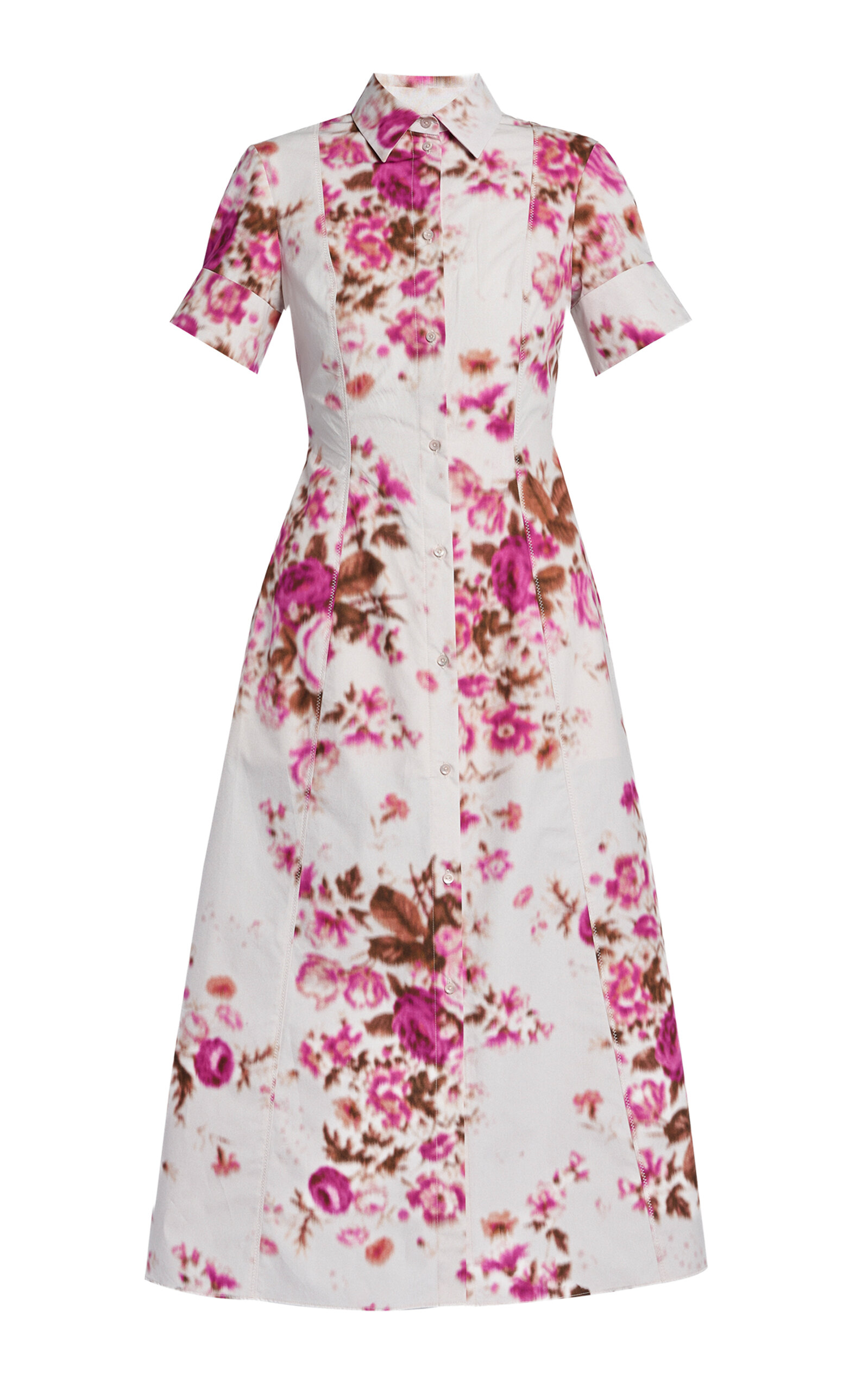 Erdem Floral Organic-Cotton Midi Shirt Dress - Floral