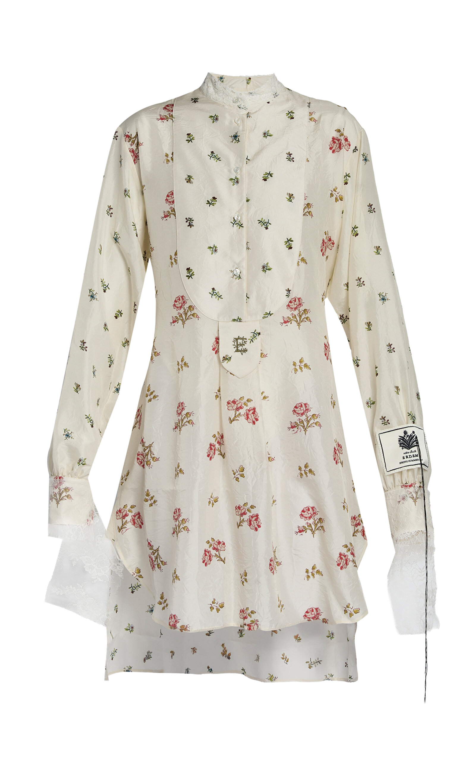 Erdem Floral Silk Mini Shirt Dress - Floral