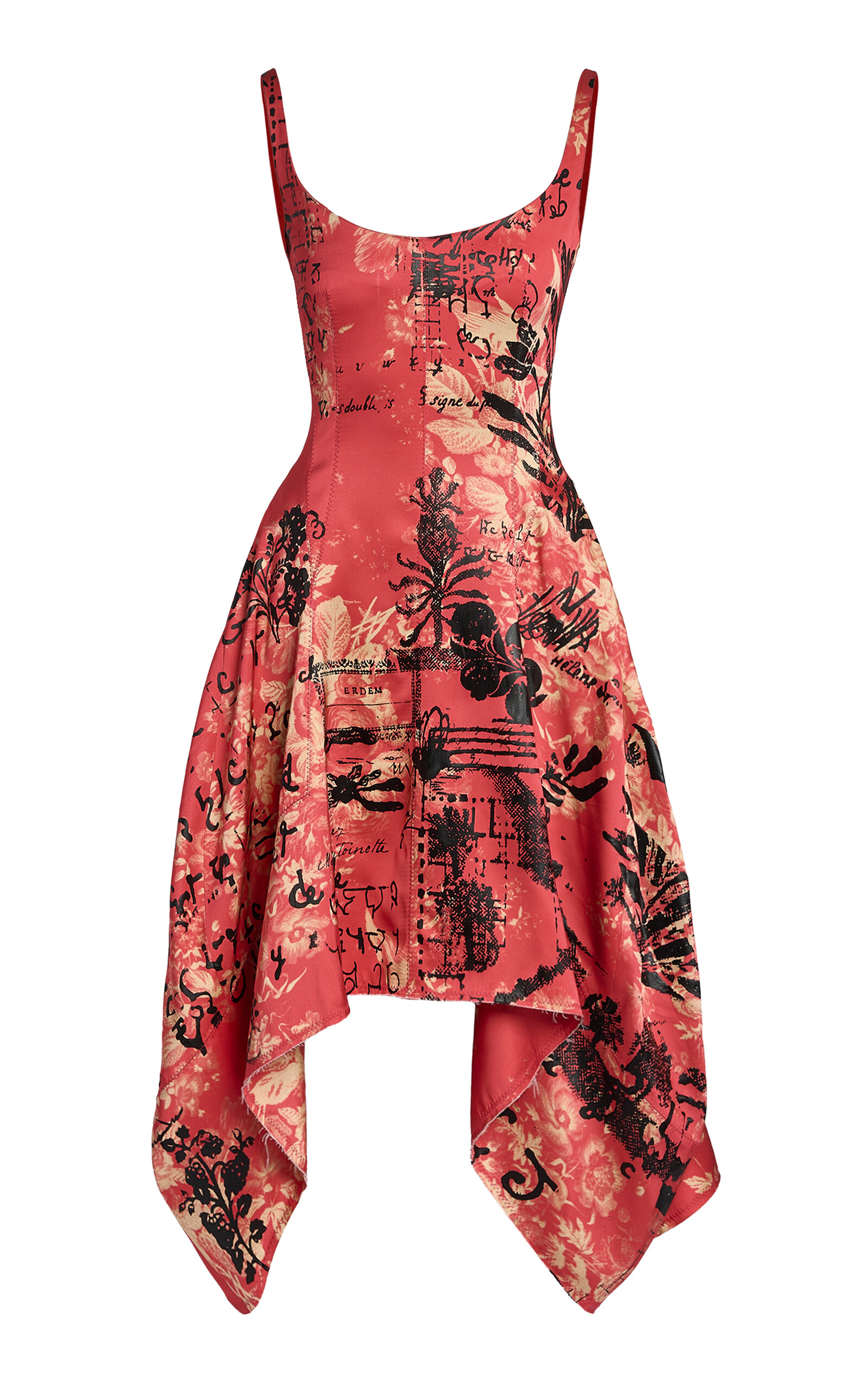 Erdem Floral Draped Duchess Midi Dress - Pink