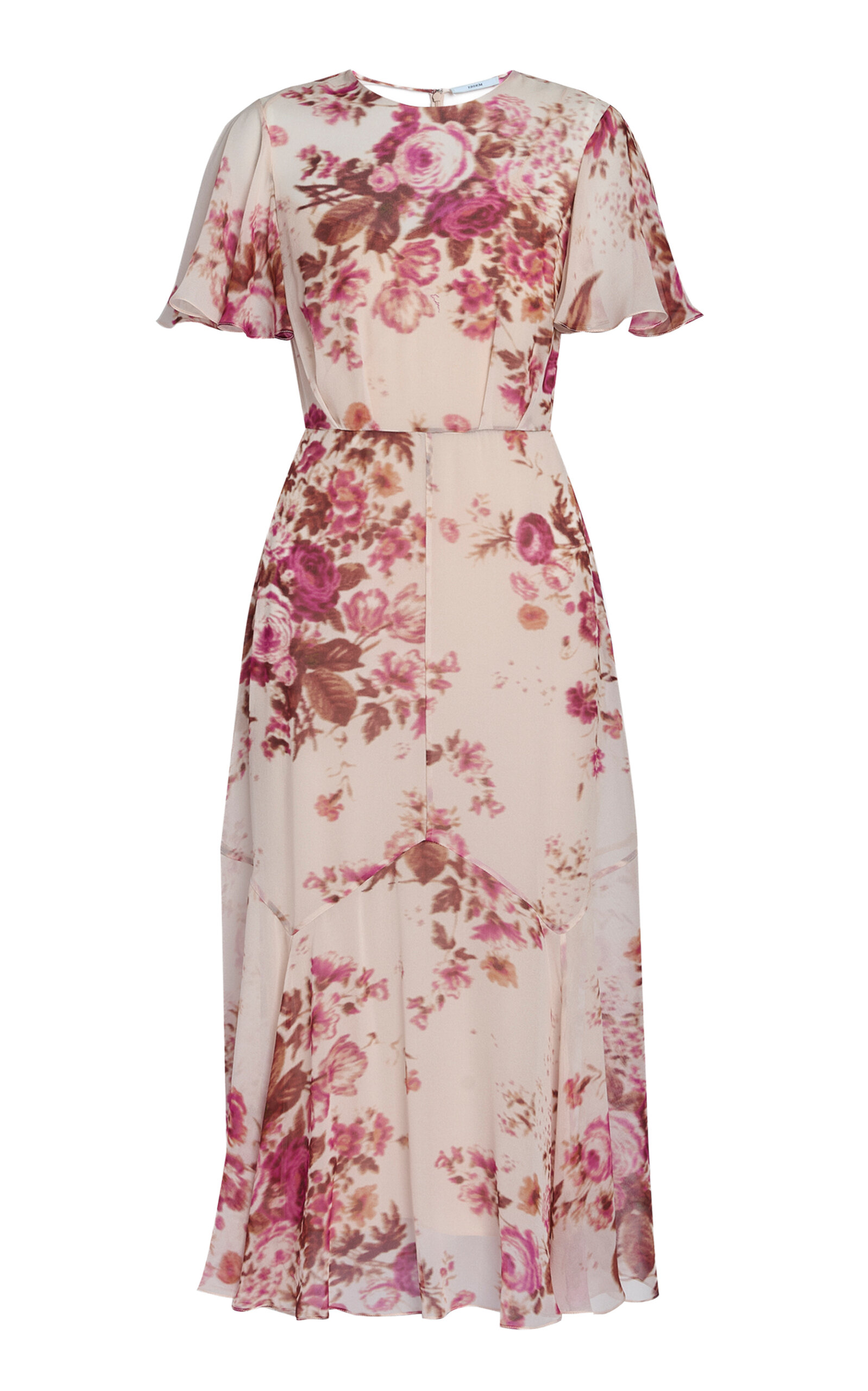 Erdem Floral Silk-Voile Fit-And-Flared Midi Dress - Pink