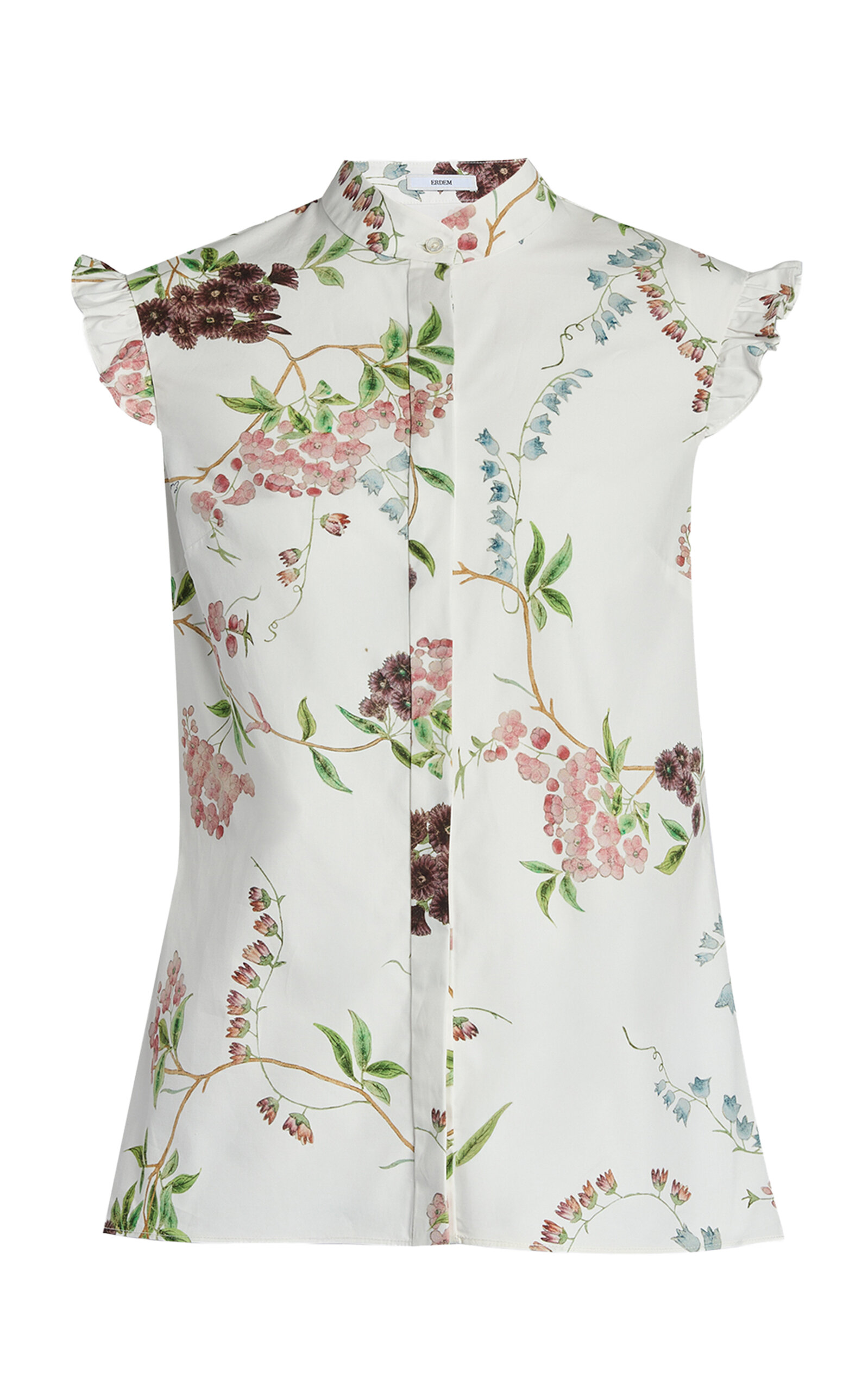 Erdem Floral Organic-Cotton Top - White