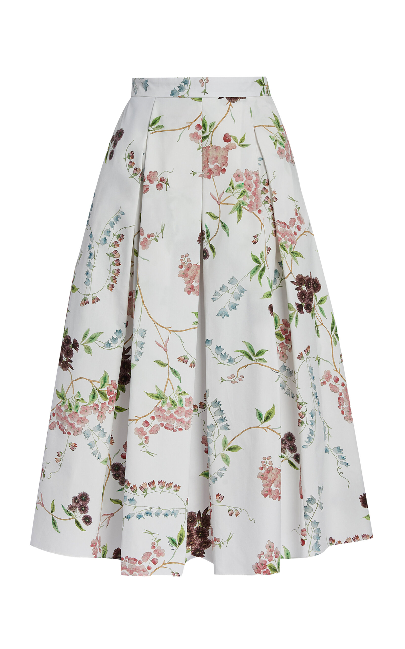 Erdem Floral Organic-Cotton Midi Skirt - Floral