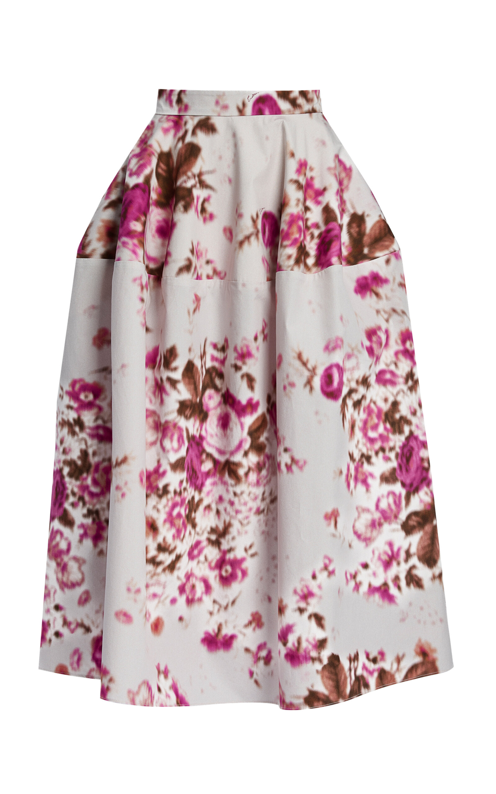 Erdem Floral Organic Cotton Midi Skirt - Pink