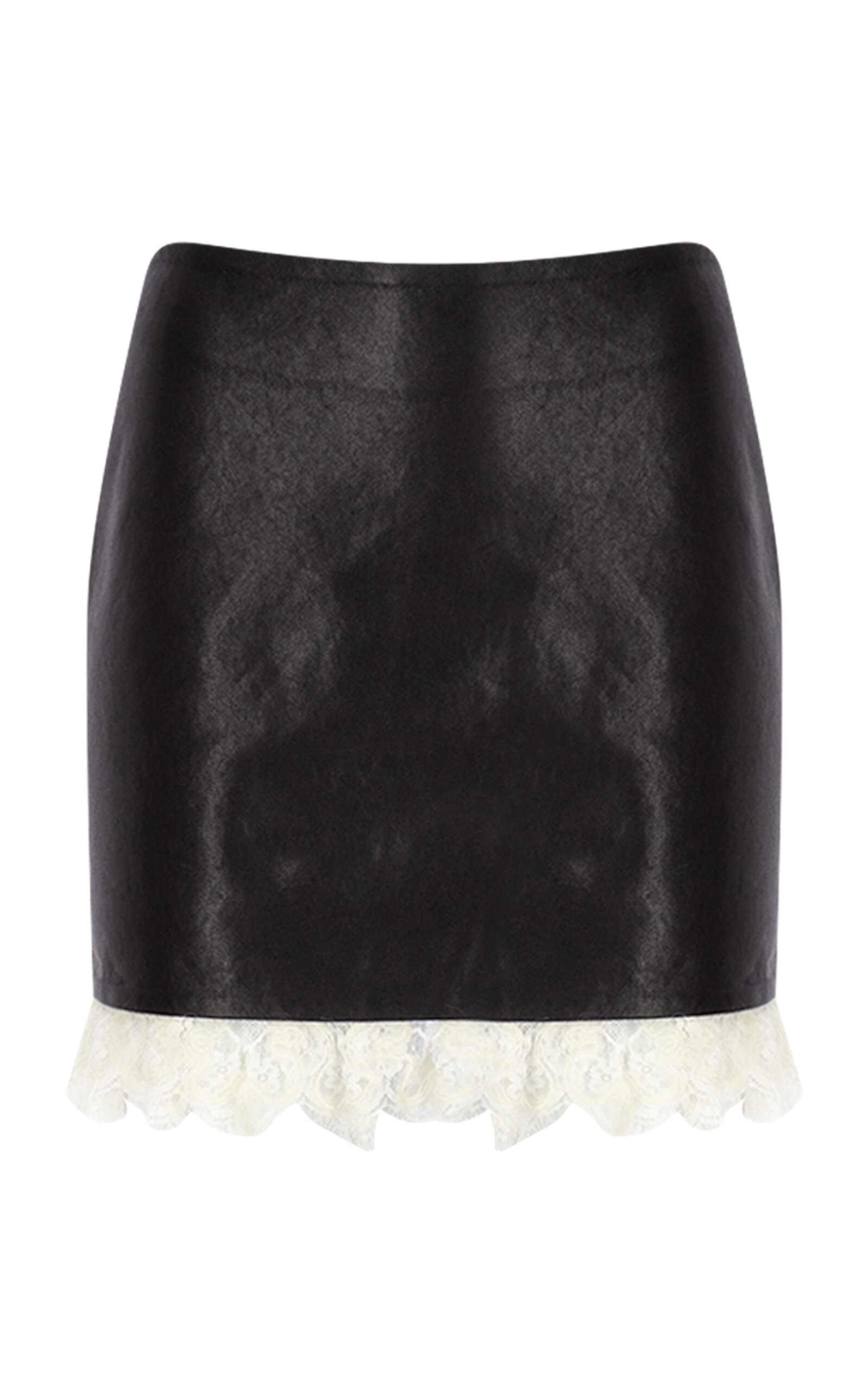Zeynep Arçay Mini Leather Lace Skirt - Women's Clothing