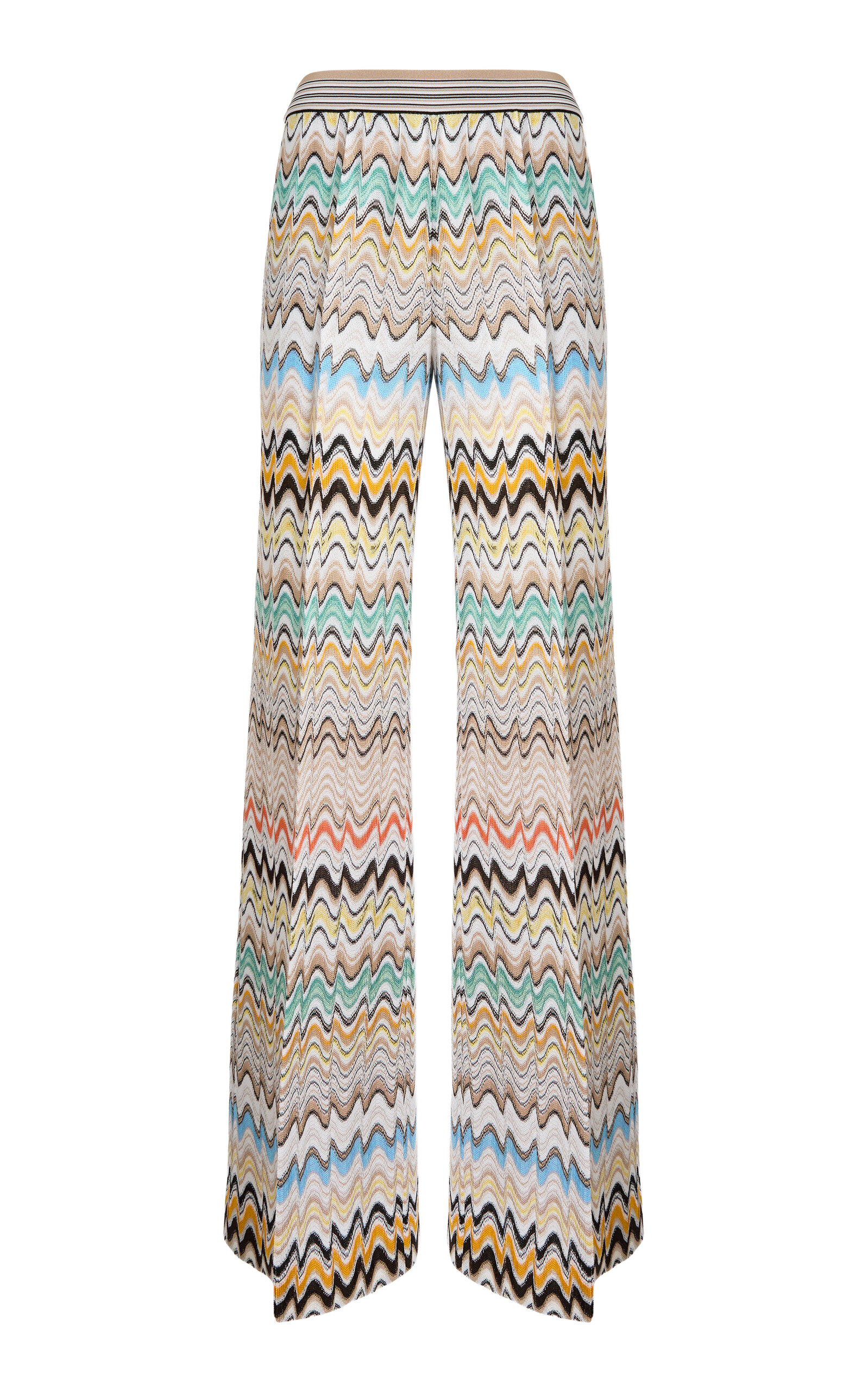 Missoni Wavy Pattern Wide-leg Raschel Pants In Multi