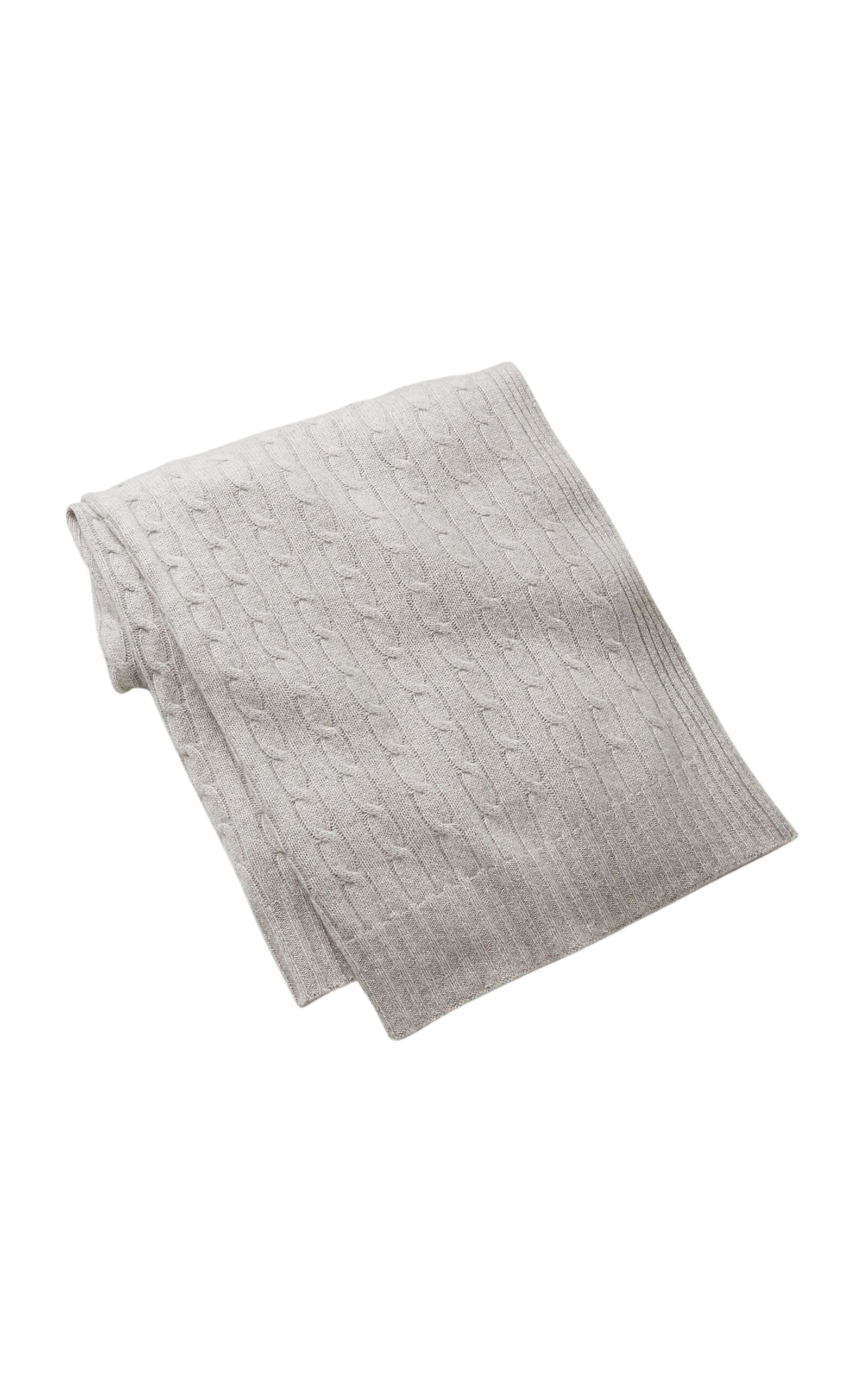 Ralph Lauren Home The Iconic Cable Cashmere Throw Blanket - Grey