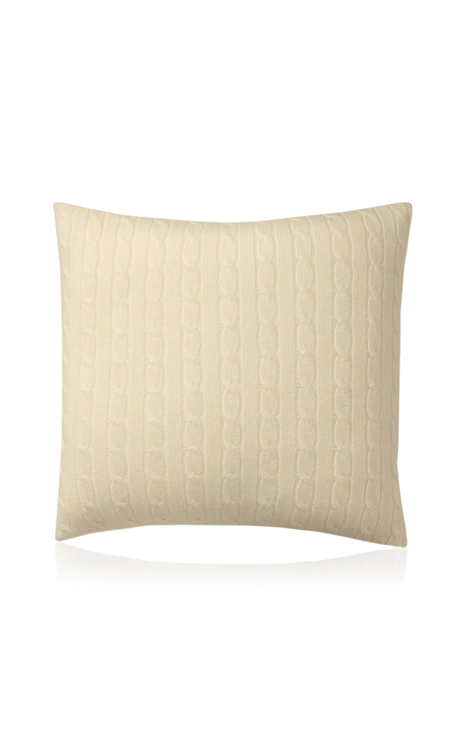 Ralph Lauren Cable Cashmere Throw Pillow In White