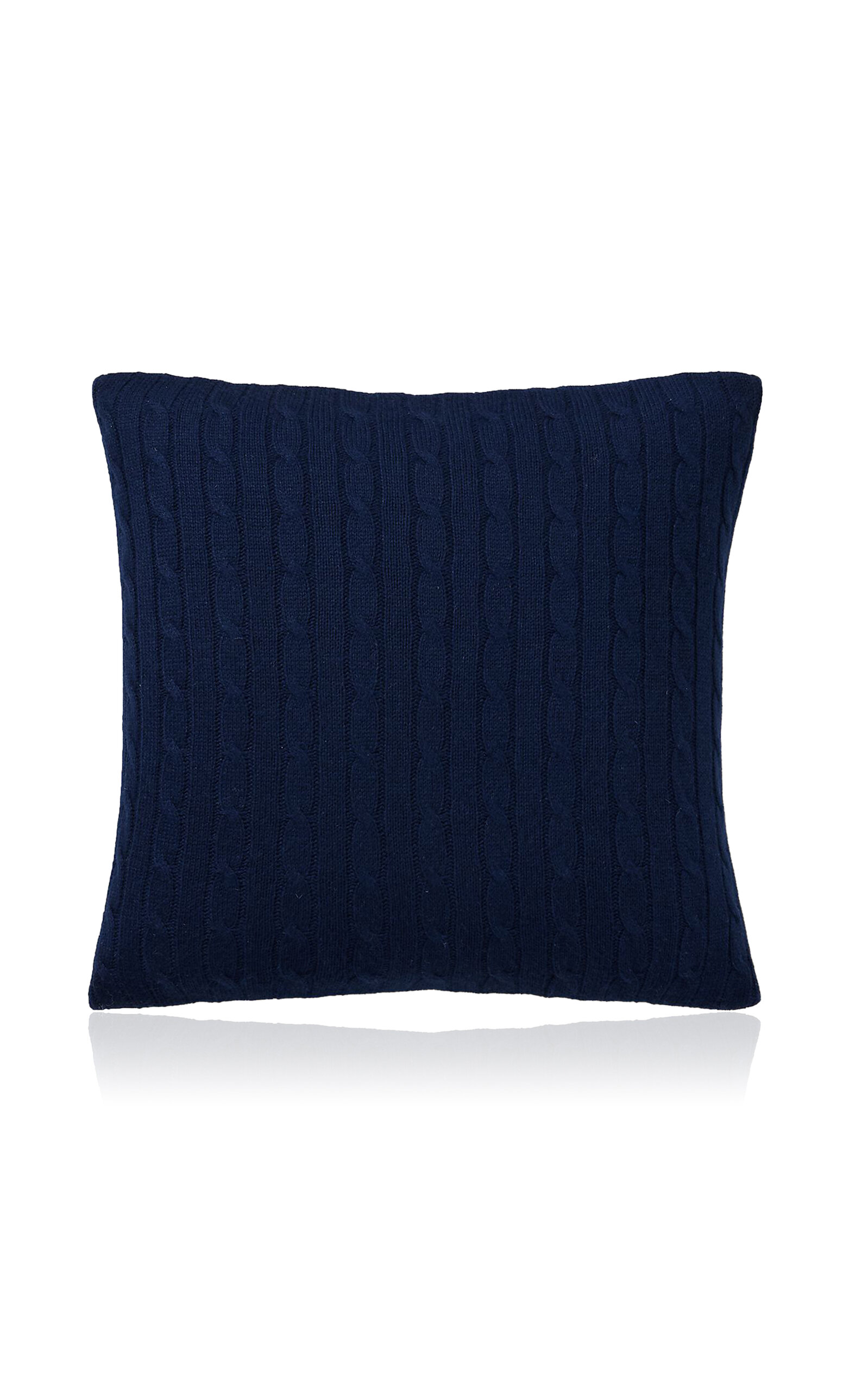 Ralph Lauren Cable Cashmere Throw Pillow In Blue