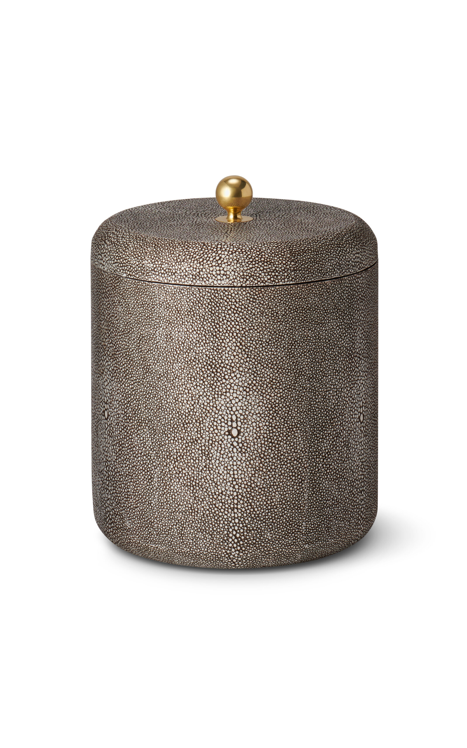 Aerin Shagreen Ice Bucket; Chocolate - Brown