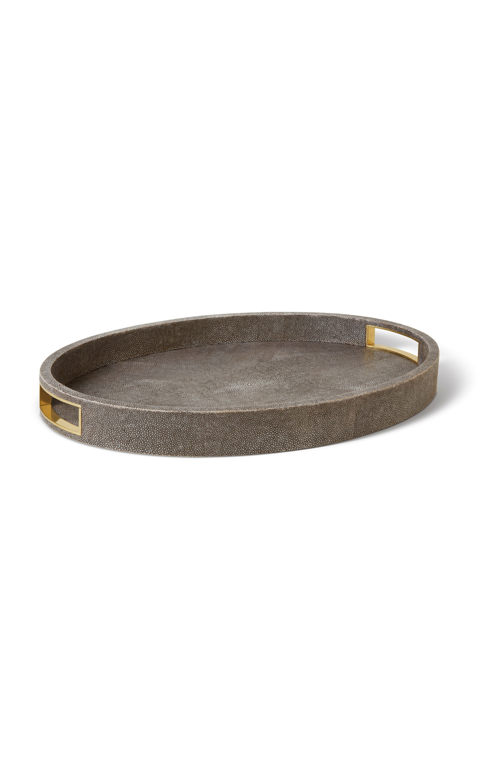 Aerin Modern Shagreen Cocktail Tray; Chocolate - Brown