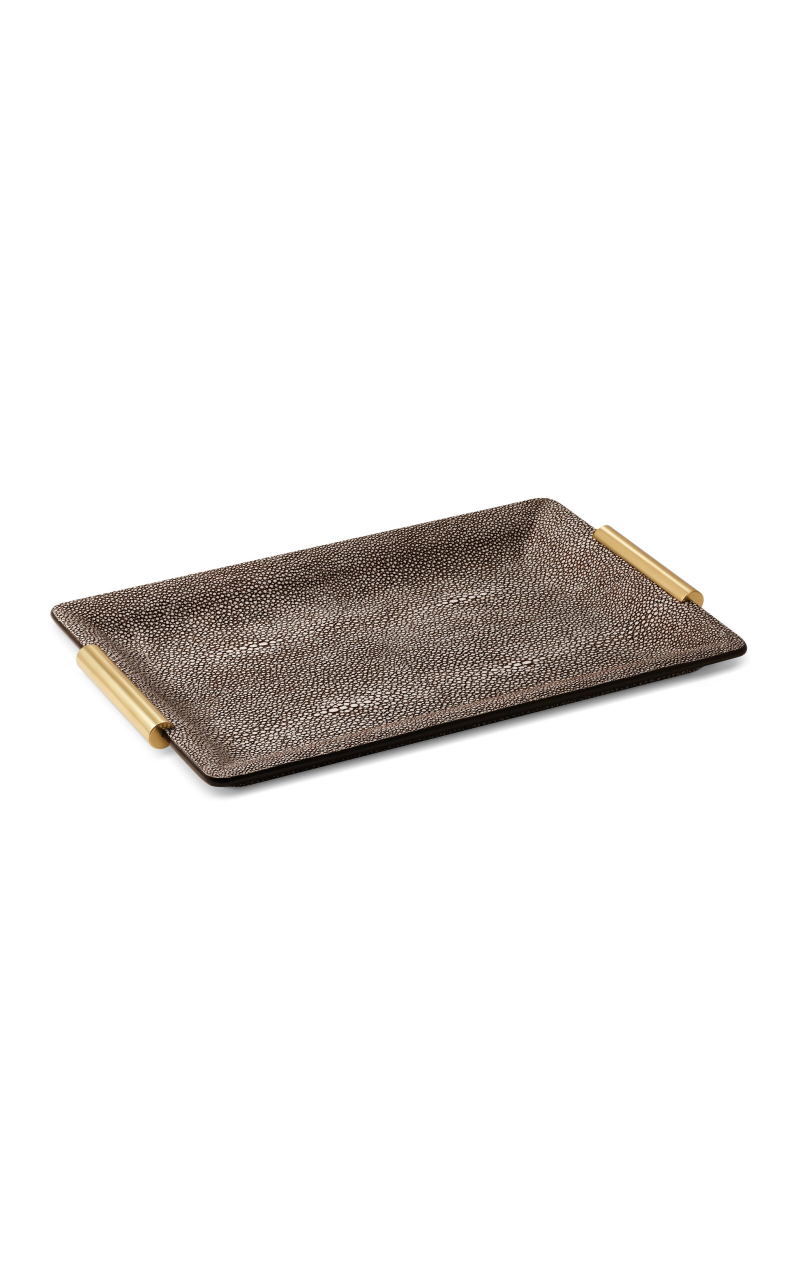 Aerin Shagreen Vanity Tray; Small; Chocolate In Brown