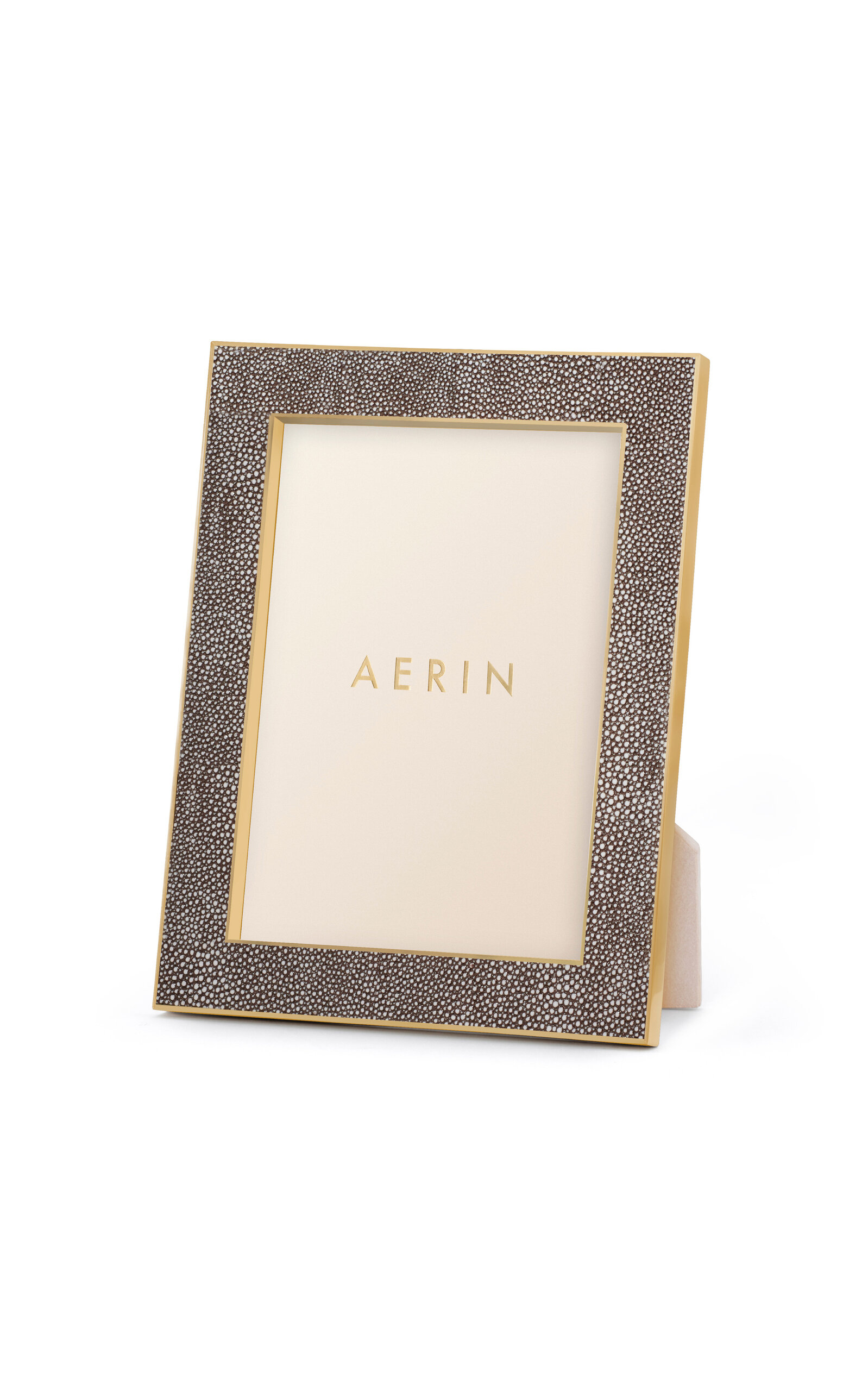 Aerin Classic Shagreen Frame; Chocolate - 5 X 7 - Brown