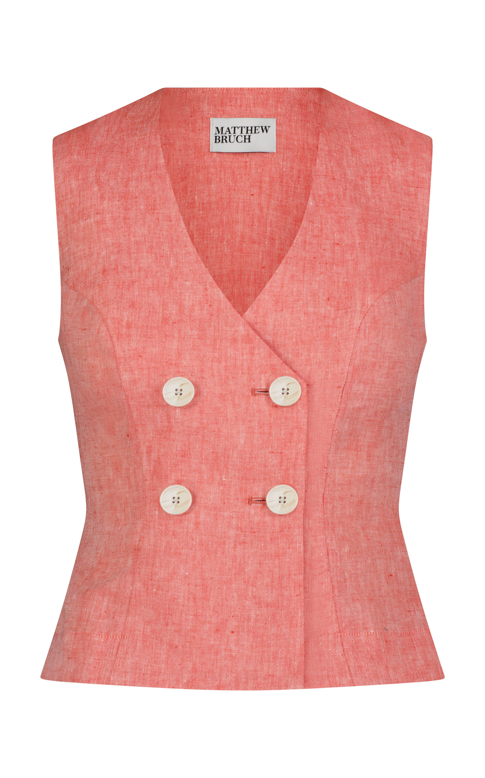 Matthew Bruch Double Breasted Linen Vest