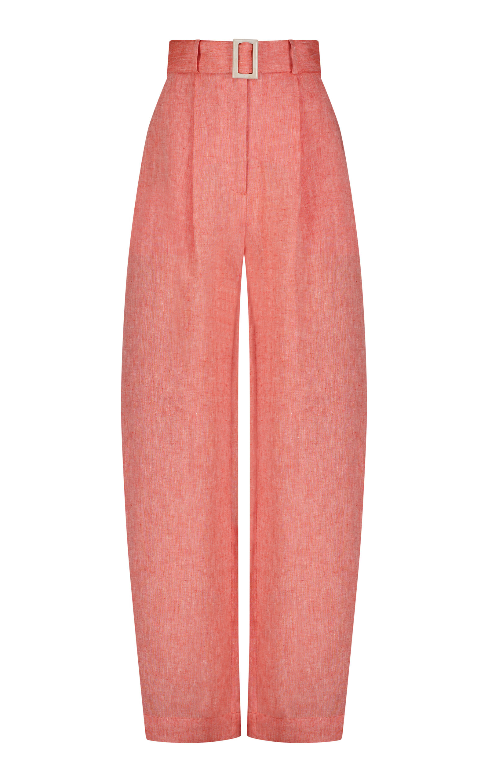 Matthew Bruch Pleated Linen Barrel-Leg Pants