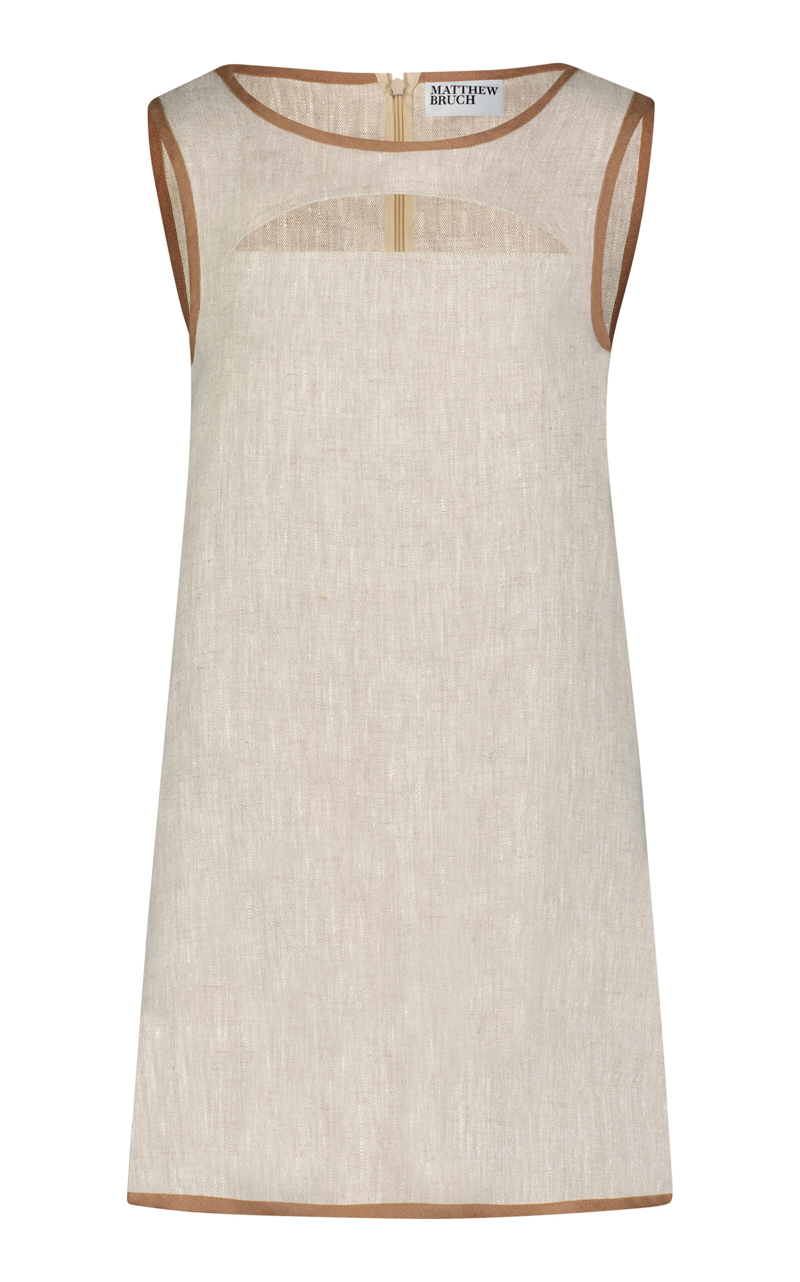 Matthew Bruch Cutout Linen Mini Dress
