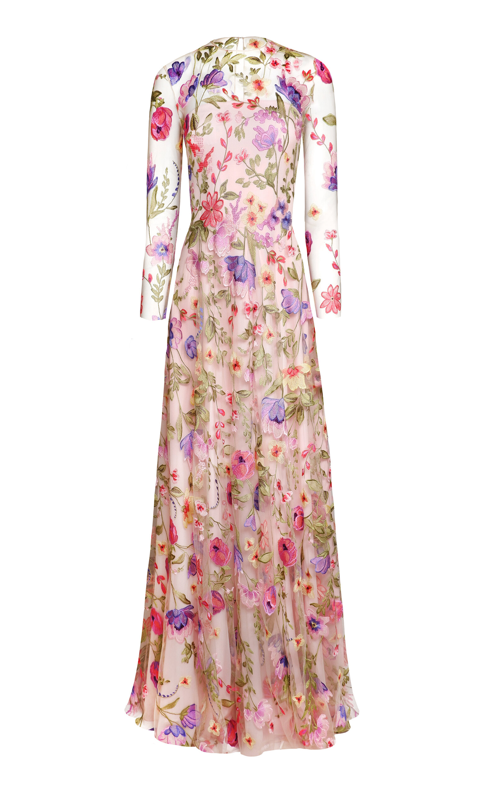 Naeem Khan Floral Embroidered Illusion Tulle-Blend Gown - Floral