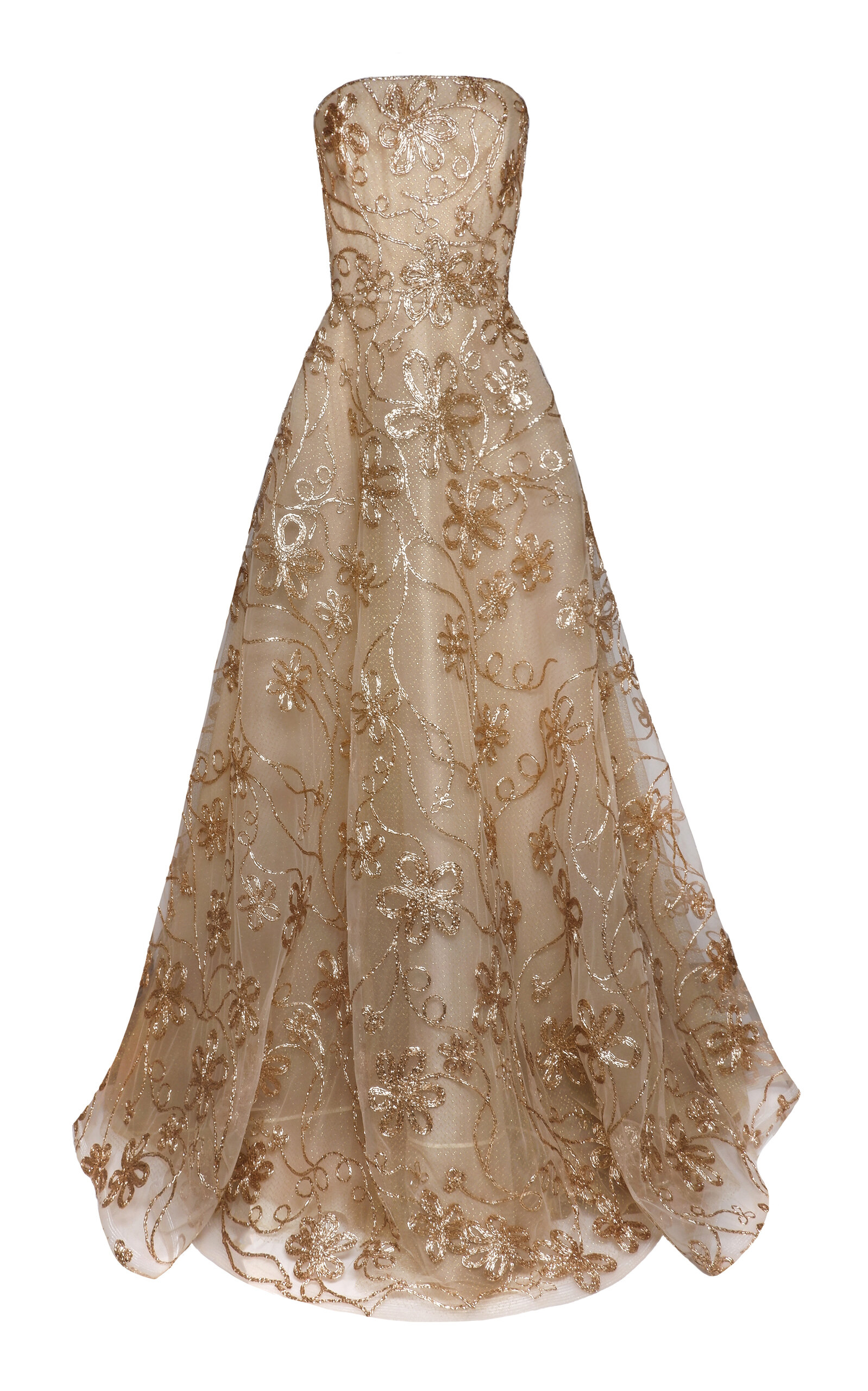 Naeem Khan Textured Raffia Tulle-Blend Gown - Multi