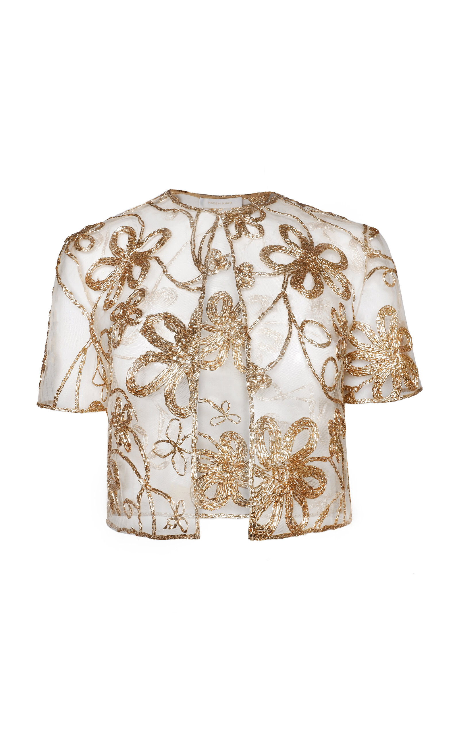 Naeem Khan Raffia Tulle-Blend Bolero - Multi