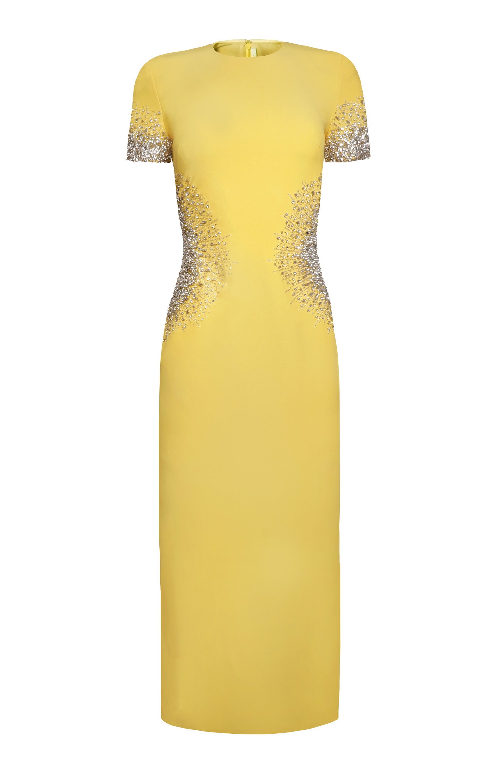 Naeem Khan Crystal Embellished Midi Dress - Yellow